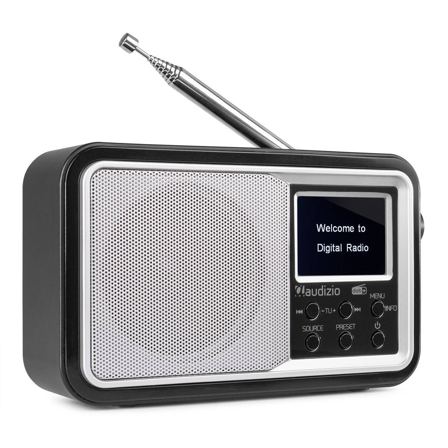 Draagbare DAB radio met Bluetooth - Audizio Parma - wekkerradio - radio - retro radio - Zilver | Blokker