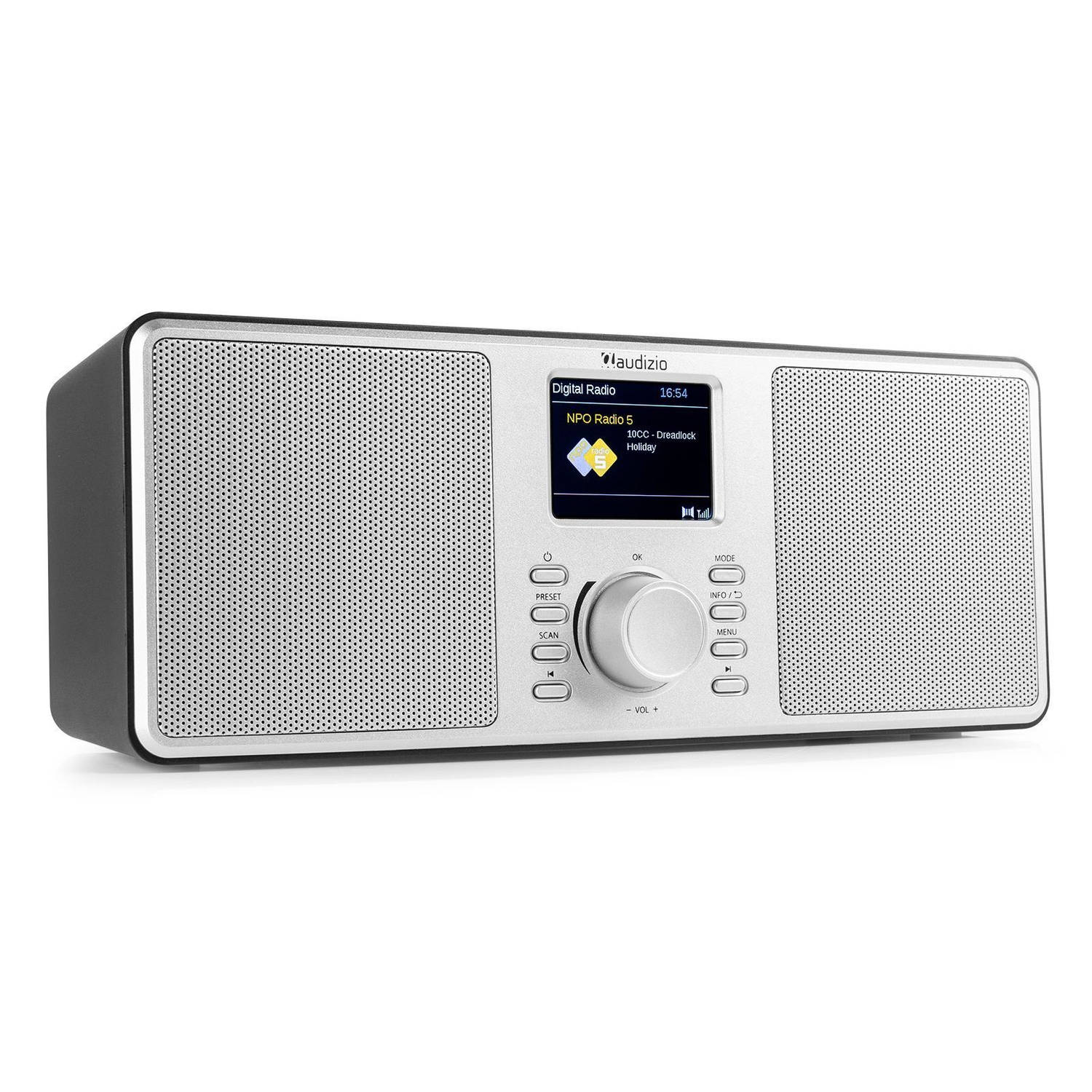 Audizio Monza stereo DAB radio met Bluetooth Zilver