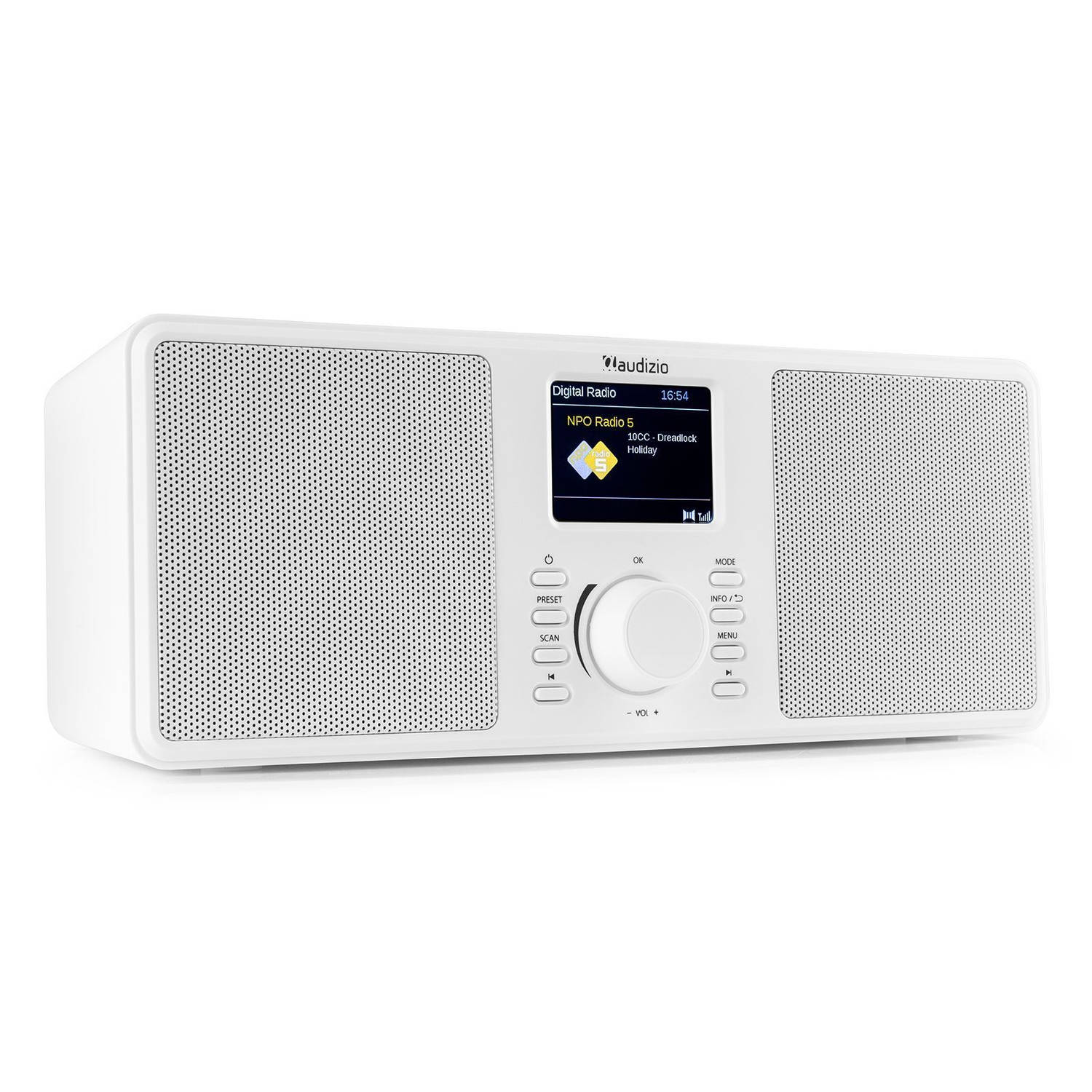 Audizio Monza stereo DAB radio met Bluetooth Wit