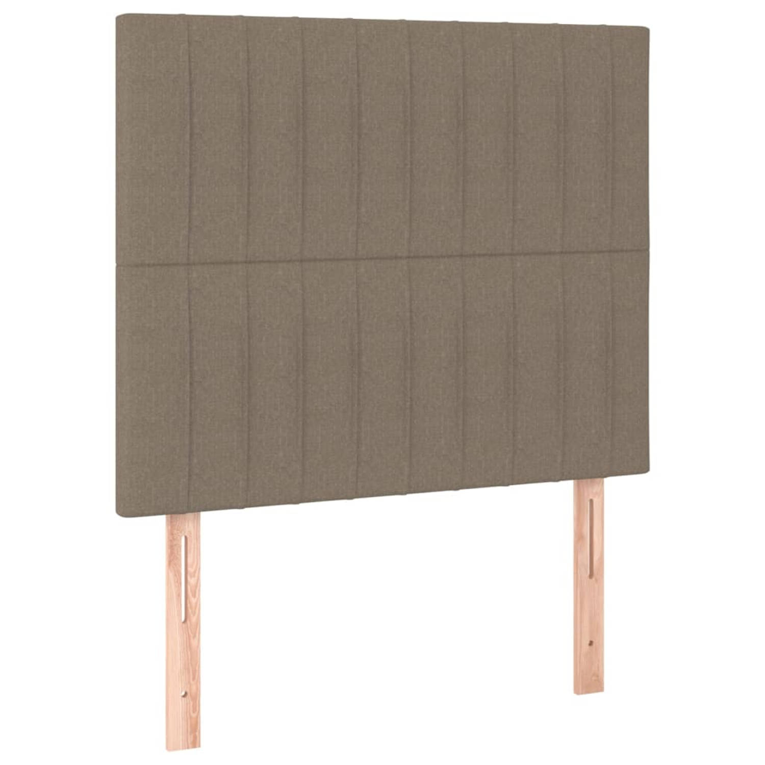 The Living Store Hoofdbord - Hoofdeind - Taupe - 100% Polyester - 90x5x118/128 cm - Set van 2