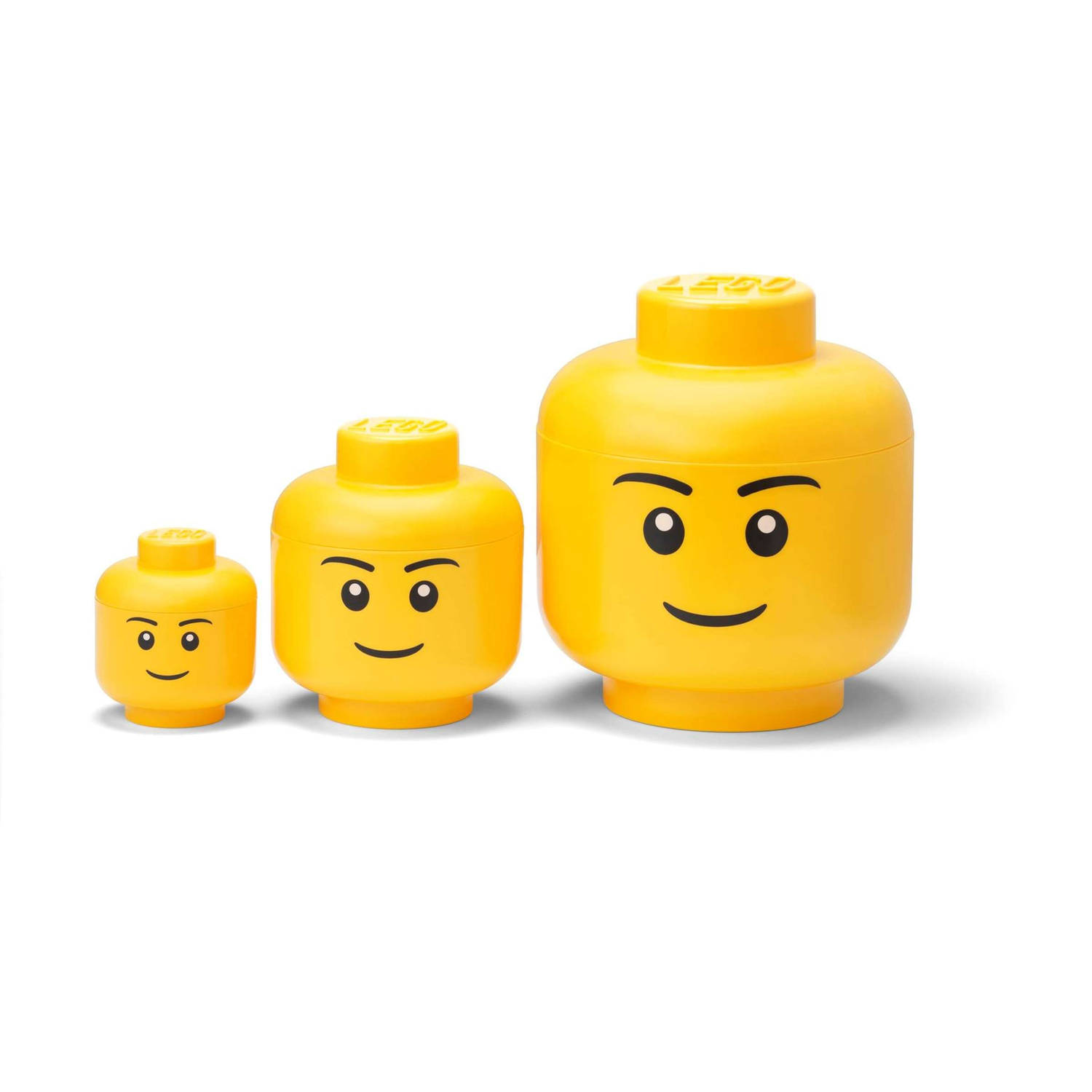 Lego Opbergbox Hoofd Boy Set Van 3 Stuks