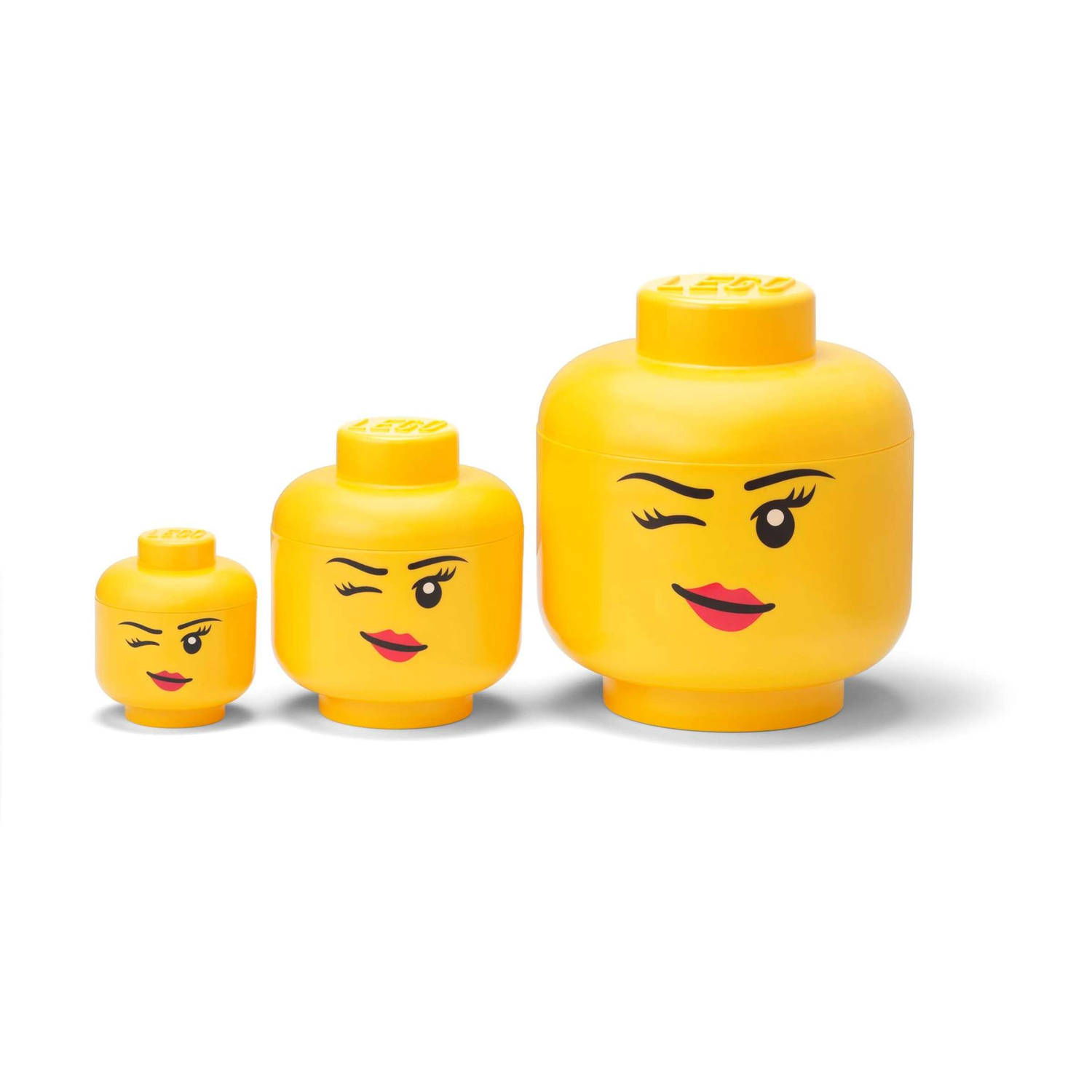 Lego Opbergbox Hoofd Girl Set Van 3 Stuks