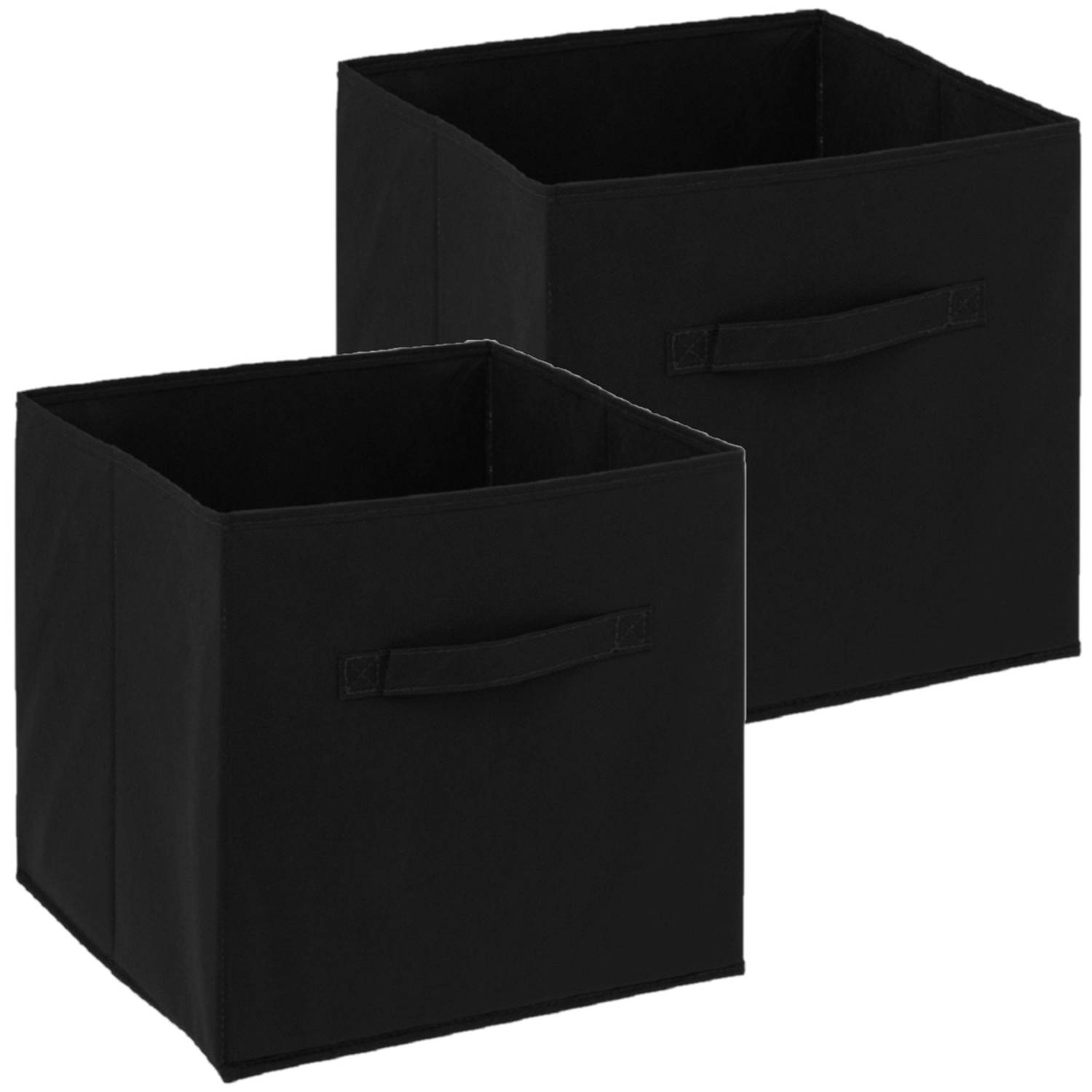 Set Van 2x Opbergmand 29 Liter Zwart 31 X 31 X 31 Cm Opbergmanden