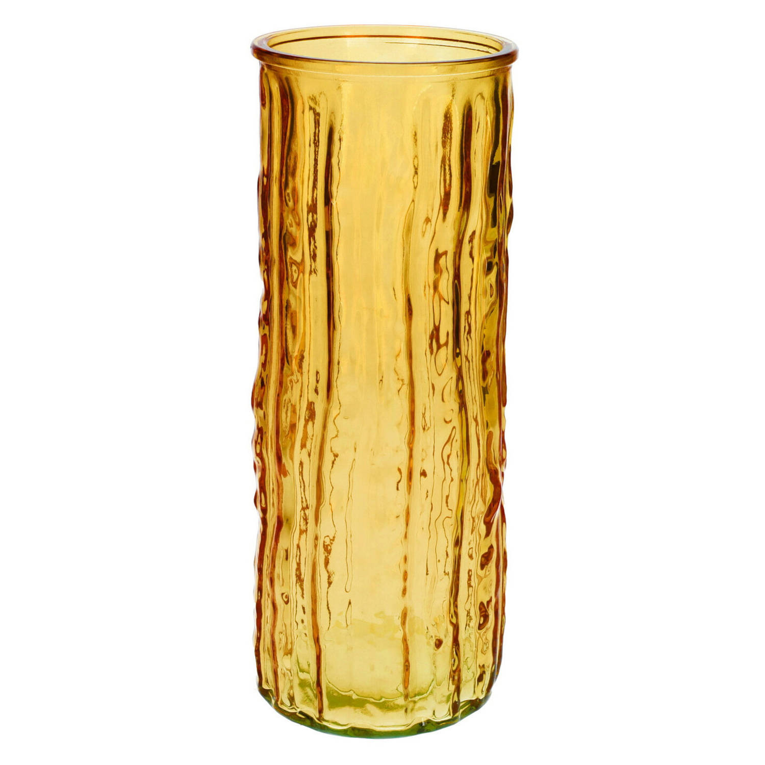 Bloemenvaas Geel-goud- Transparant Glas D10 X H25 Cm Vazen