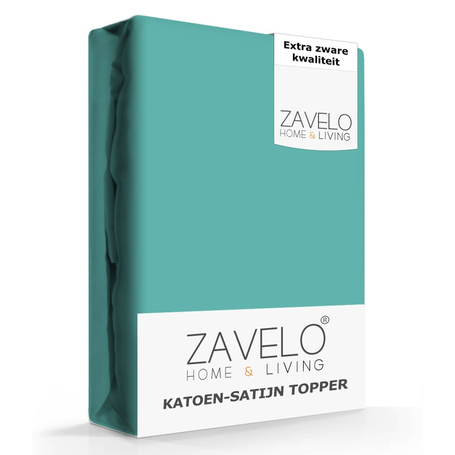 Zavelo Deluxe Katoen-Satijn Topper Hoeslaken Donker Groen-1-persoons (90x200 cm)