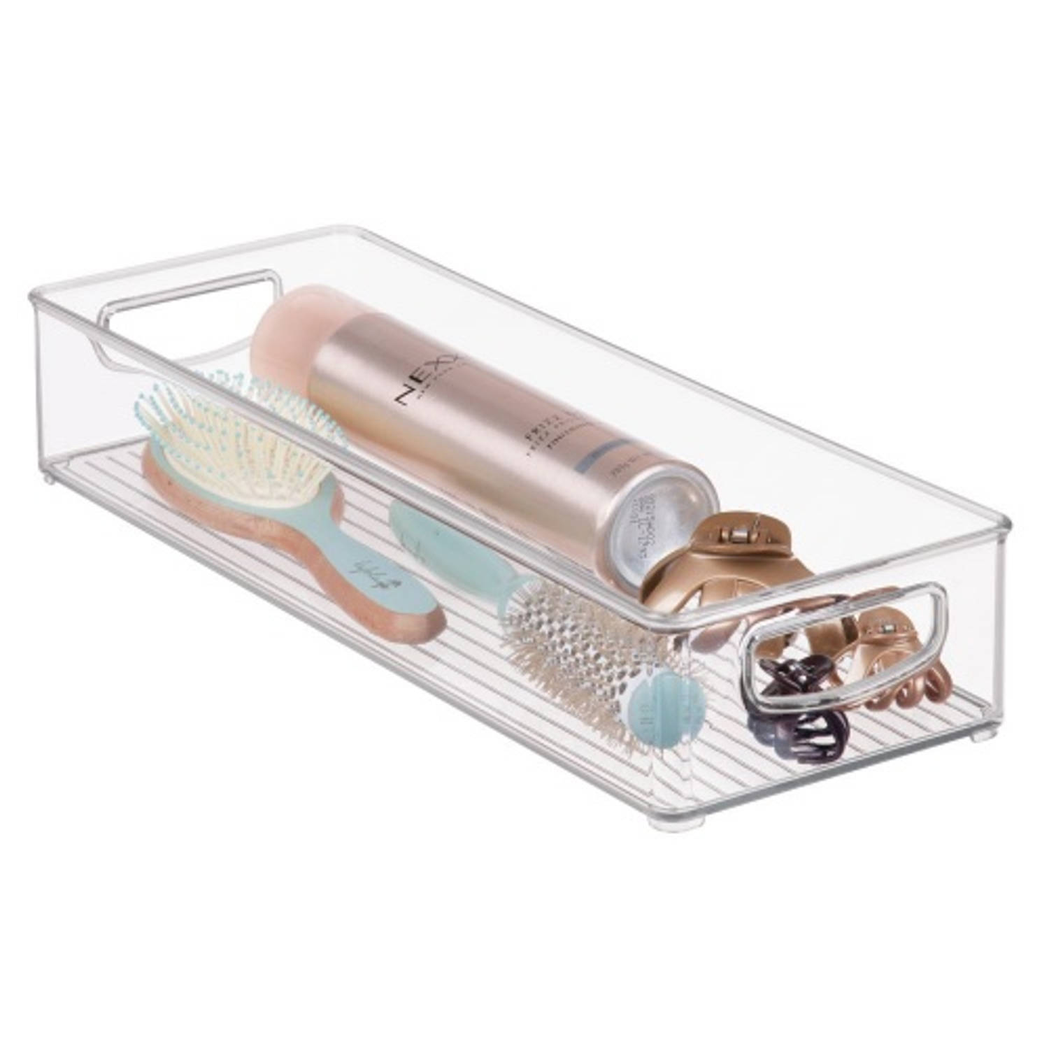 iDesign - Opbergbox met Handvaten, 15.2 x 40.6 x 7.6 cm, Stapelbaar, Kunststof, Transparant - iDesign Kitchen Binz