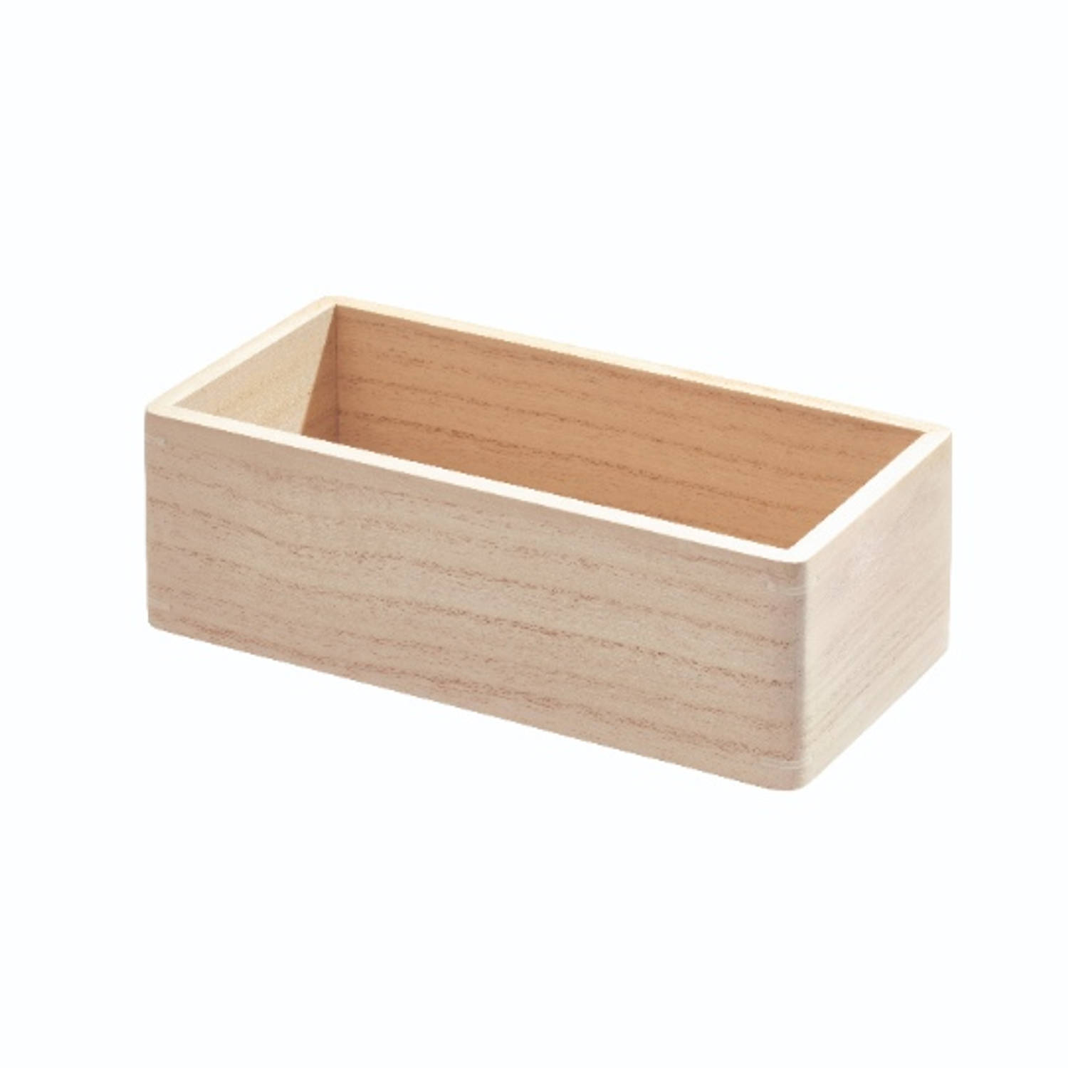The Home Edit lang opbergbakje hout - Wooden Collection - Large - Duurzaam