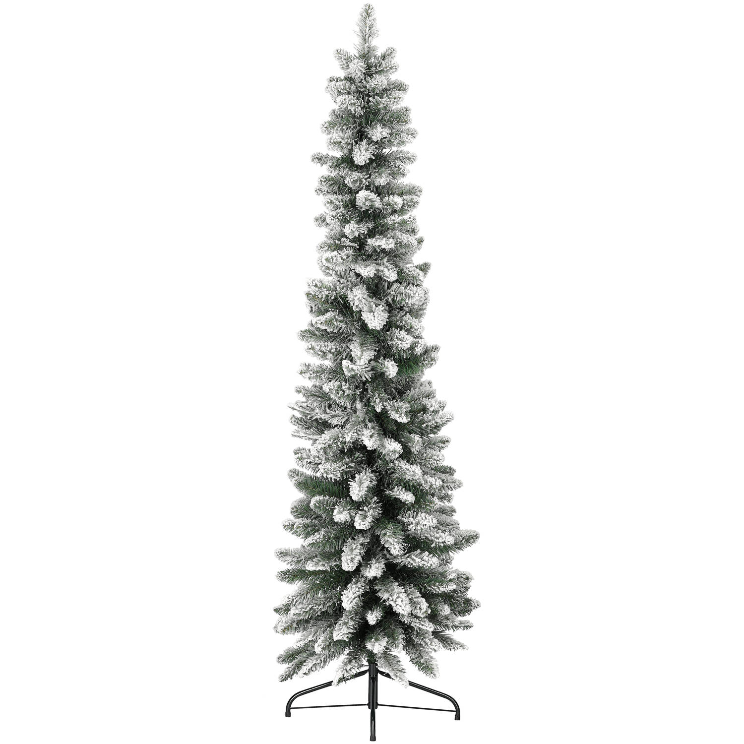 Blokker smalle kerstboom met sneeuw 180cm