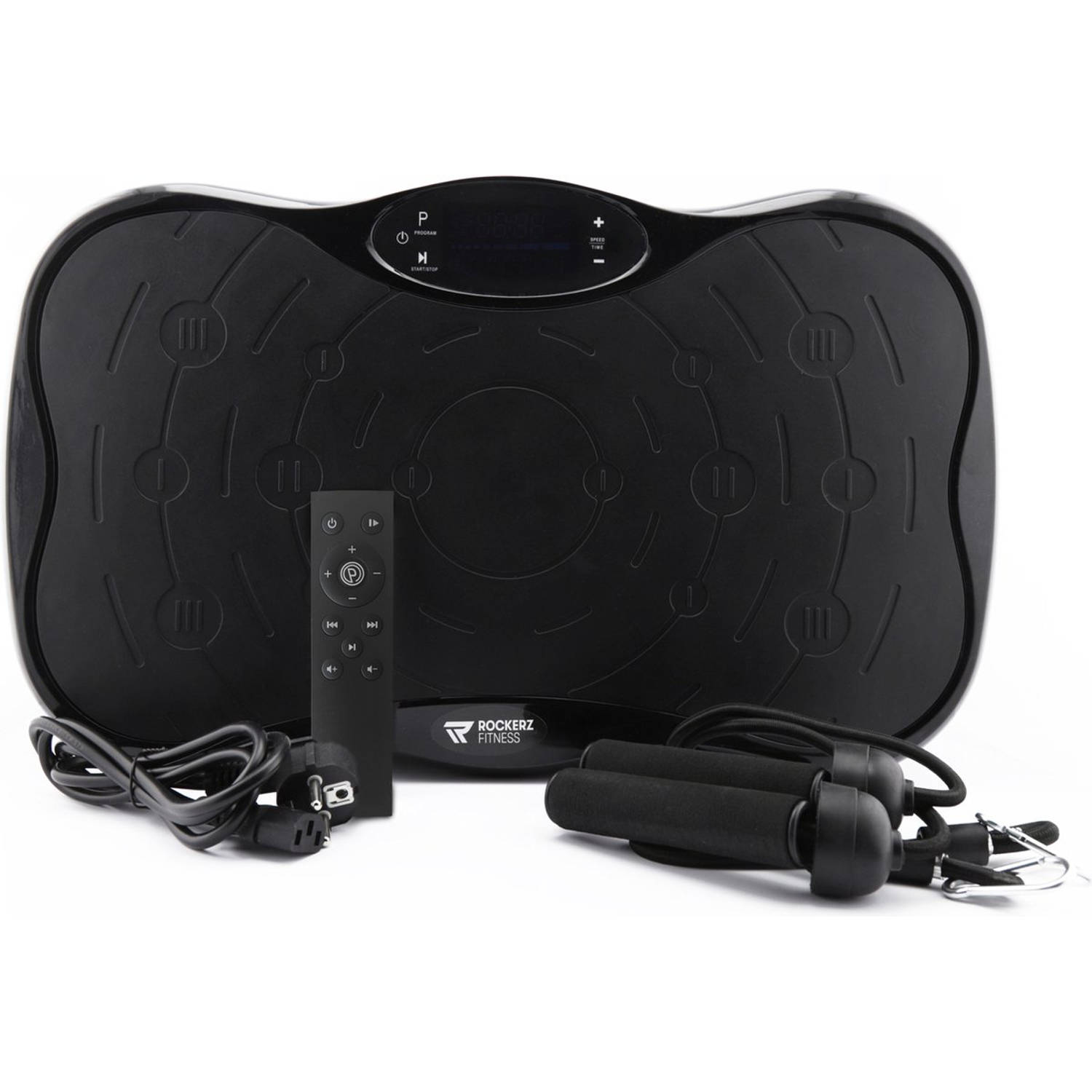Rockerz Fitness® Trilplaat Trilplaat Fitness Powerplate Incl Stretchbands Met Bluetooth Muziek