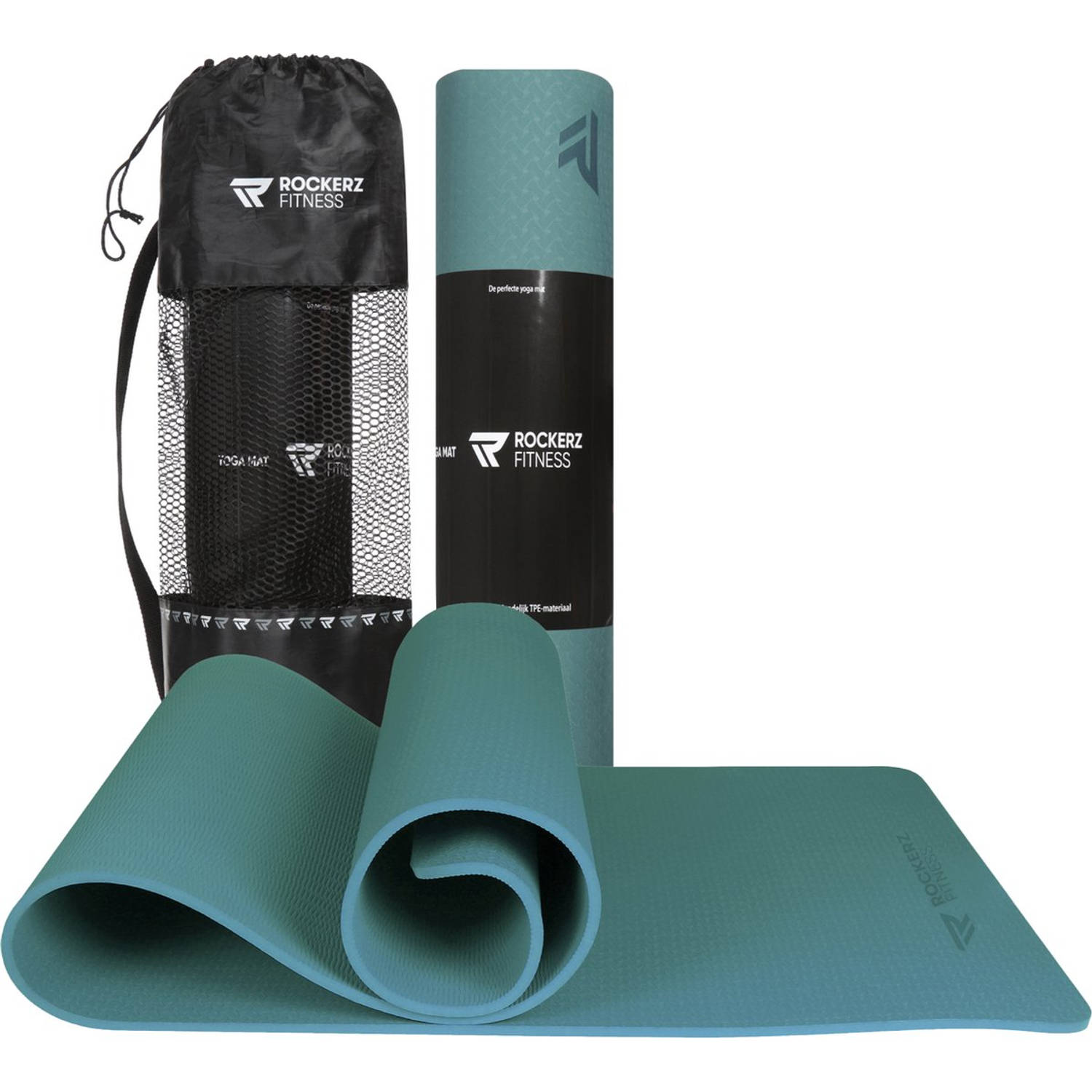 Yoga Mat Fitness Mat Petrol Sport Mat Yogamat Anti Slip & Eco Extra Dik Duurzaam Tpe Materiaal Incl 