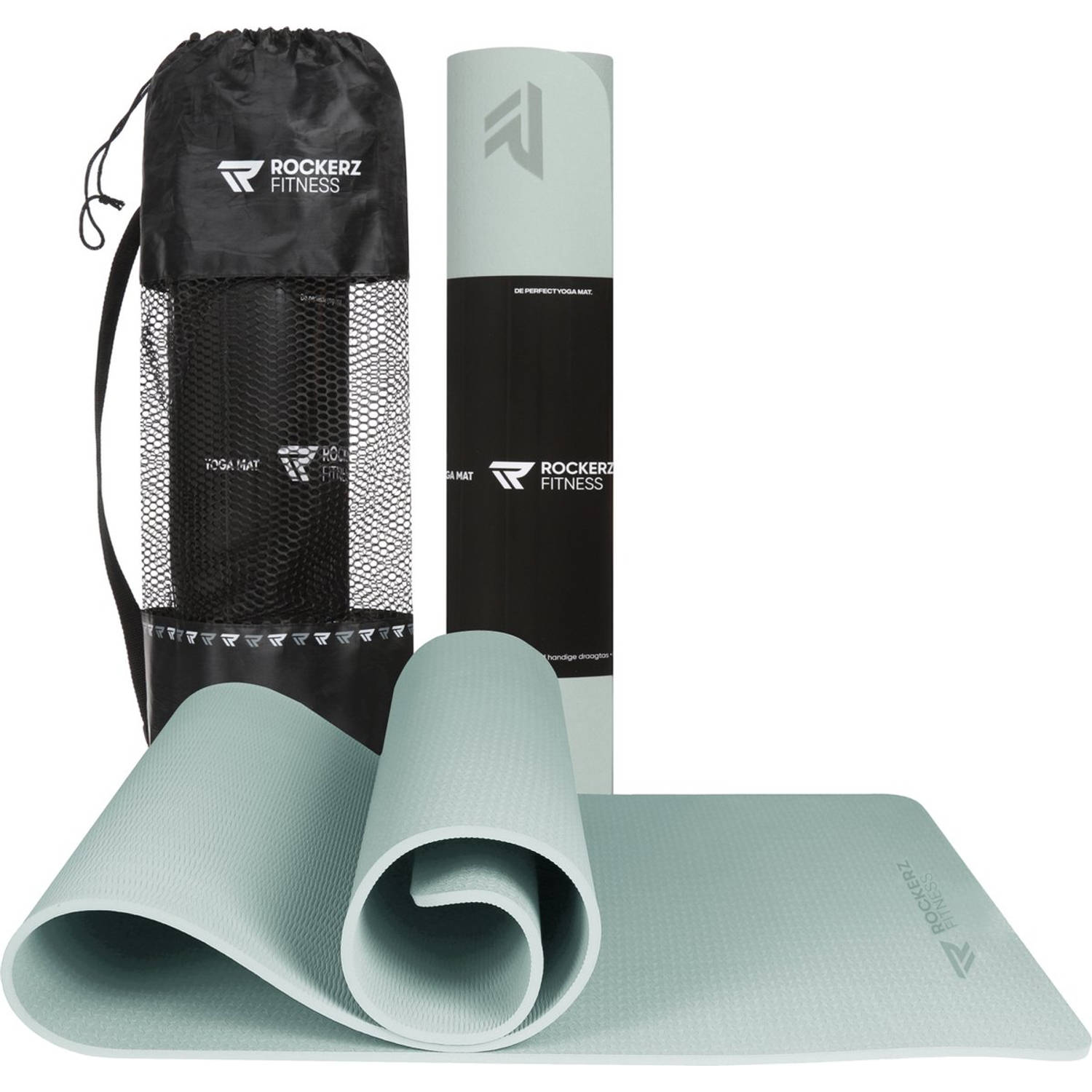 Yoga mat - Fitness mat lichtblauw - Yogamat anti slip & eco - Extra Dik - Duurzaam TPE materiaal - Incl Draagtas