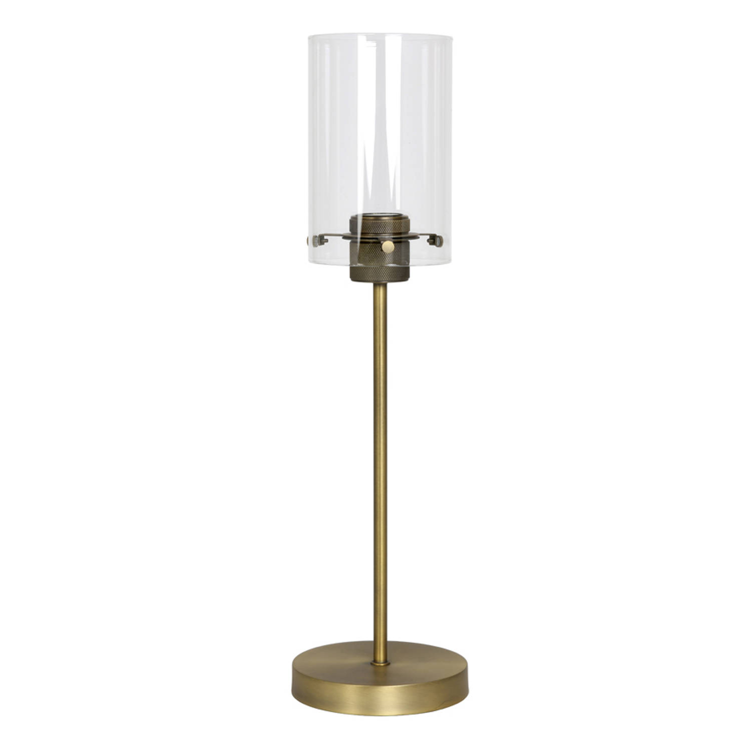 Light & Living Tafellamp VANCOUVER - ant.brons-glas
