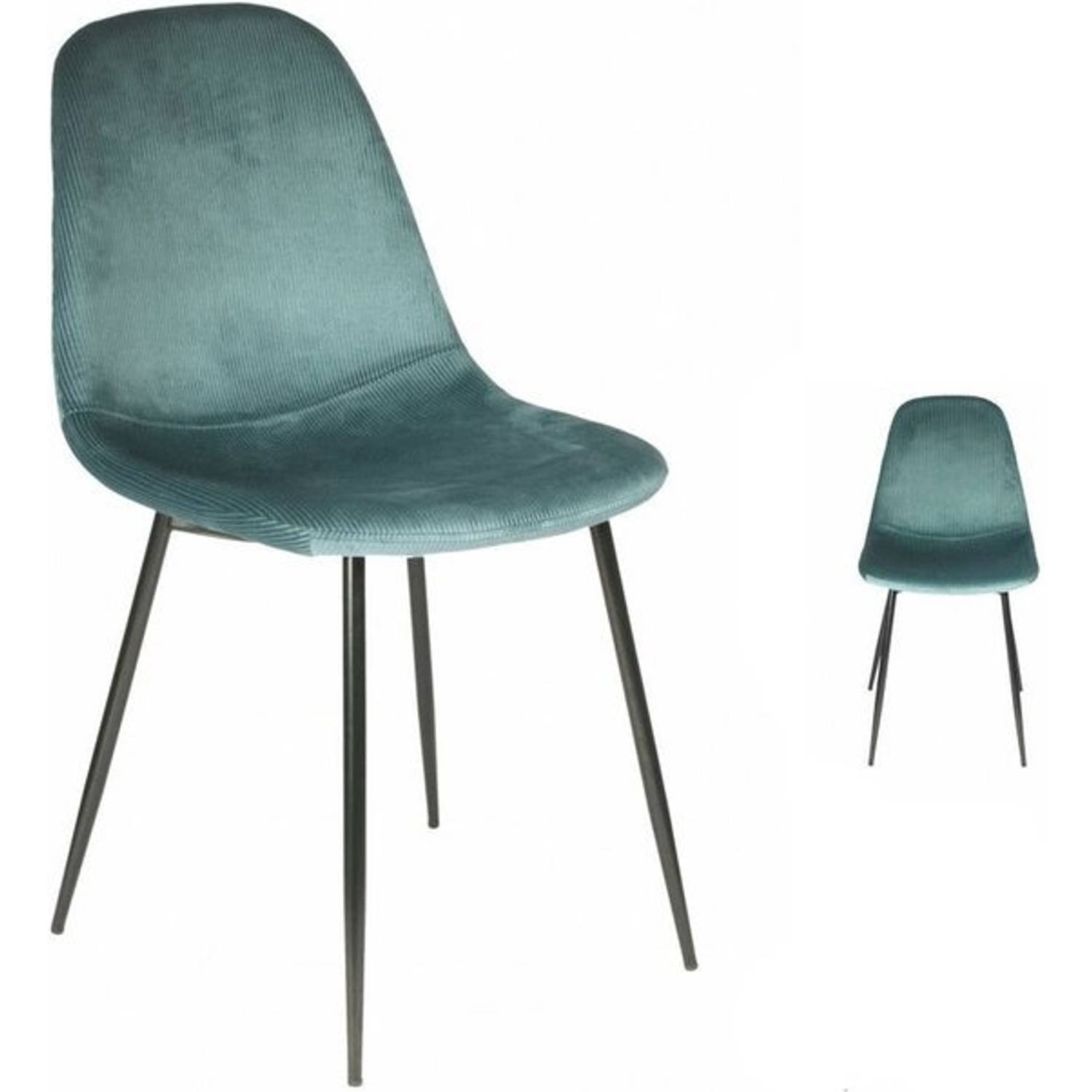 Kuipstoel - Turquoise Velvet eetkamerstoel - Fluweel stoel - Kuipstoel - Set van 2 - Velvet stoelen - Eetkamerstoelen -