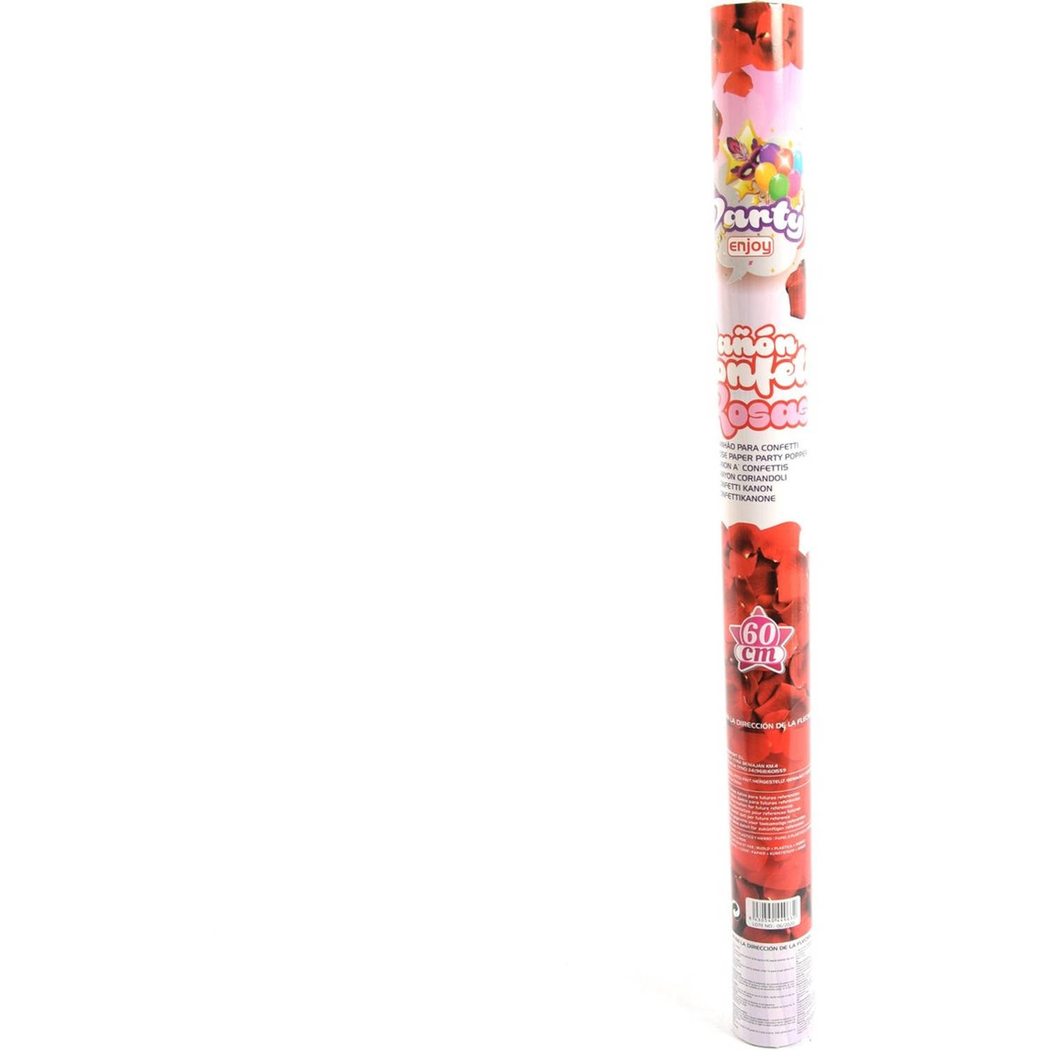 Discountershop 1x party popper rozenblaadjes Rood - 60 cm Roos papier - confetti kanon - confettishooter