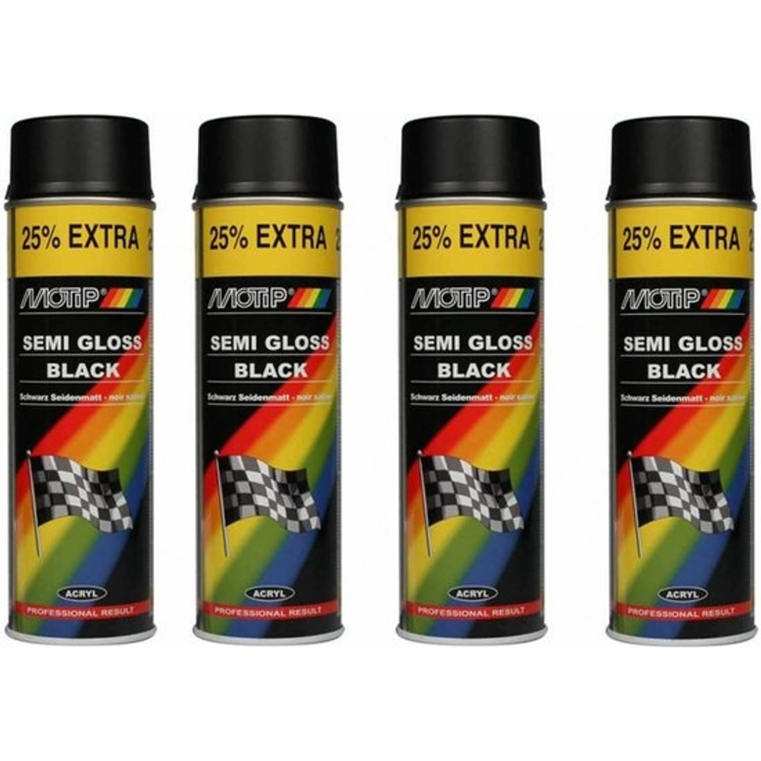 Motip Zijdeglans Acryllak Zwart 500 Ml Spuit Spray Zwart Verf Zwart Kopen 4x Spuitspray Lak Zwart Sn