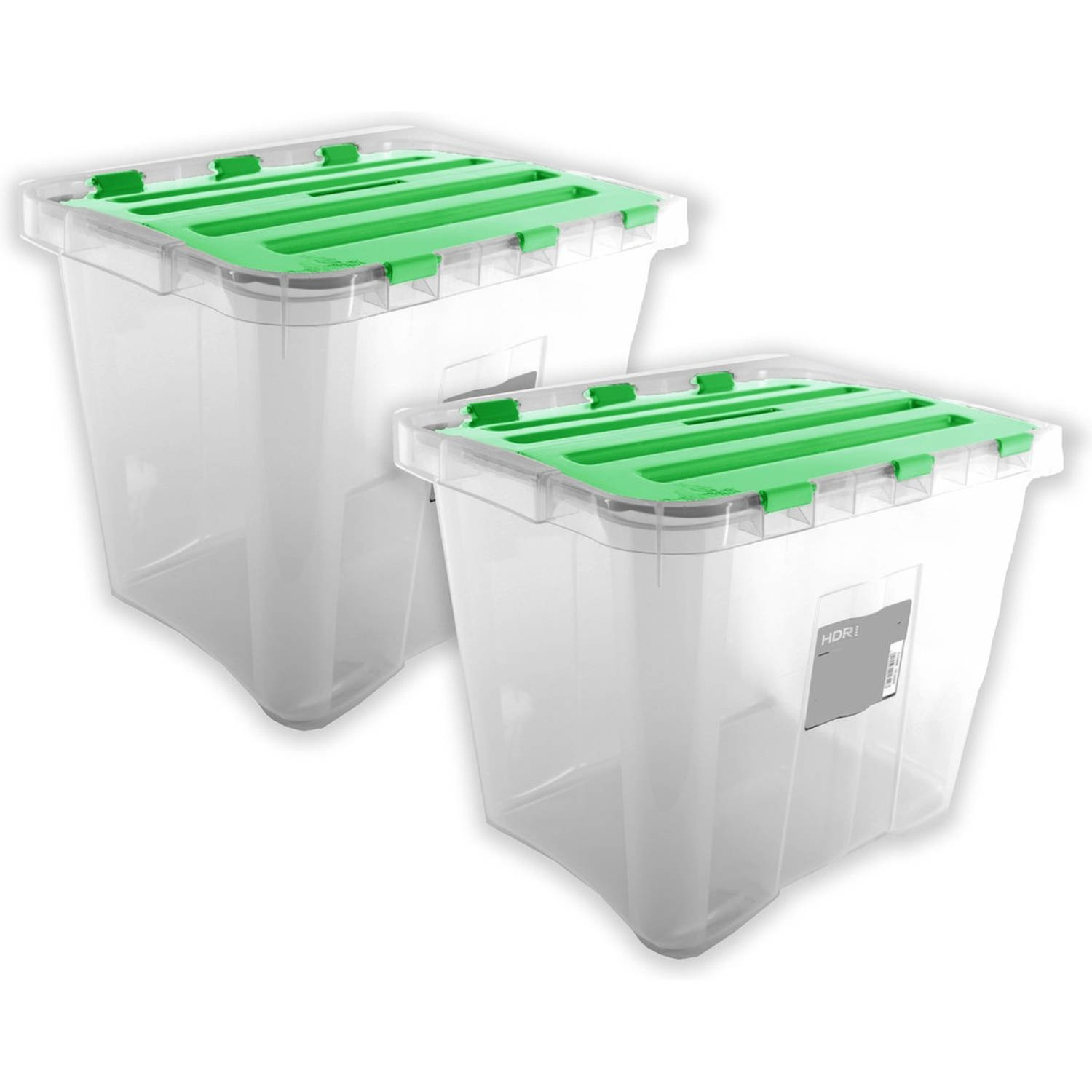 Zakje Sport spelen Opbergbox 24 liter 2 stuks in de verpakking Groen - formaat 29.5 x 39 x 30  cm - Opbergdoos - Opbergkist | Blokker