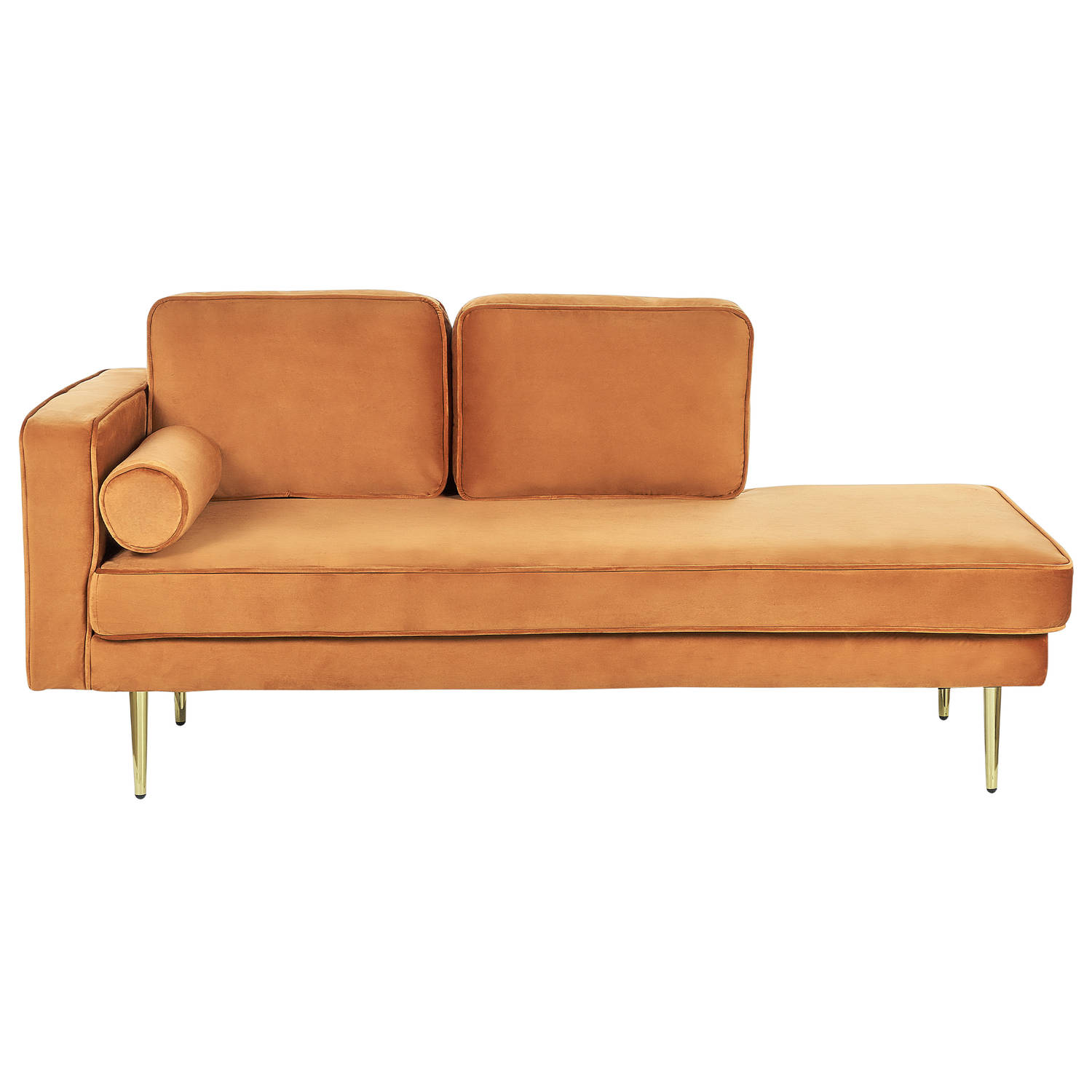 Beliani MIRAMAS - Chaise Lounge (L) - Oranje - Fluweel