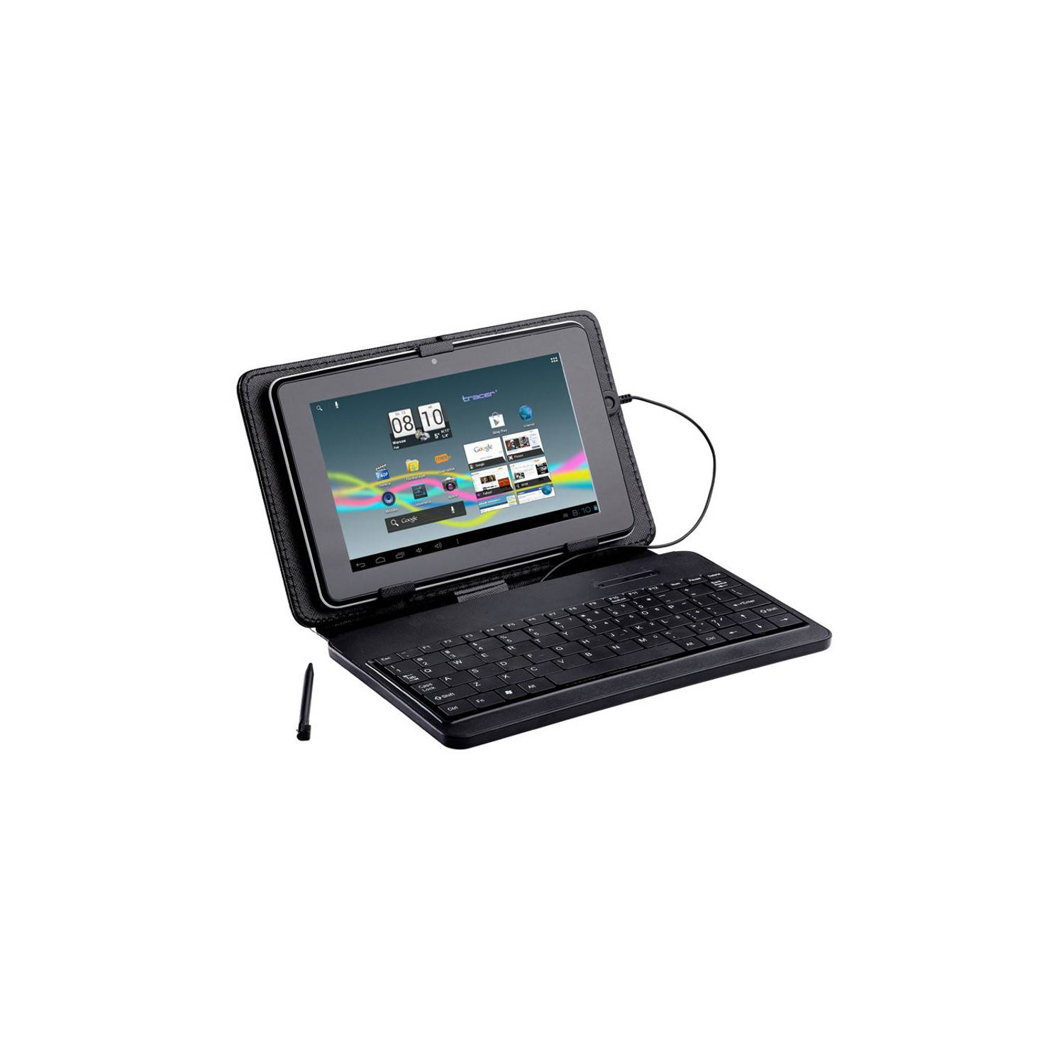 Tablet etui en toetsenbord 7 inch zwart met micro usb aansluiting
