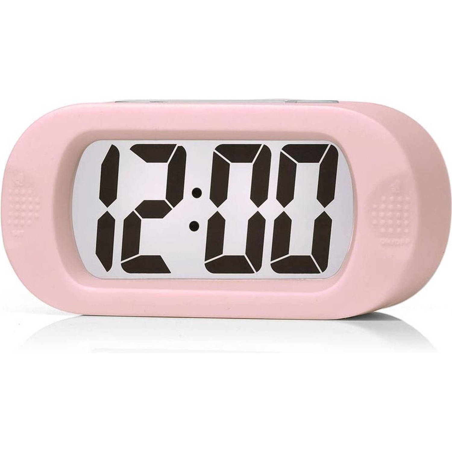 Jap Ap17 Digitale Wekker Stevige Alarmklok Met Snooze En Verlichtingsfunctie Rubber Pastelle Roze