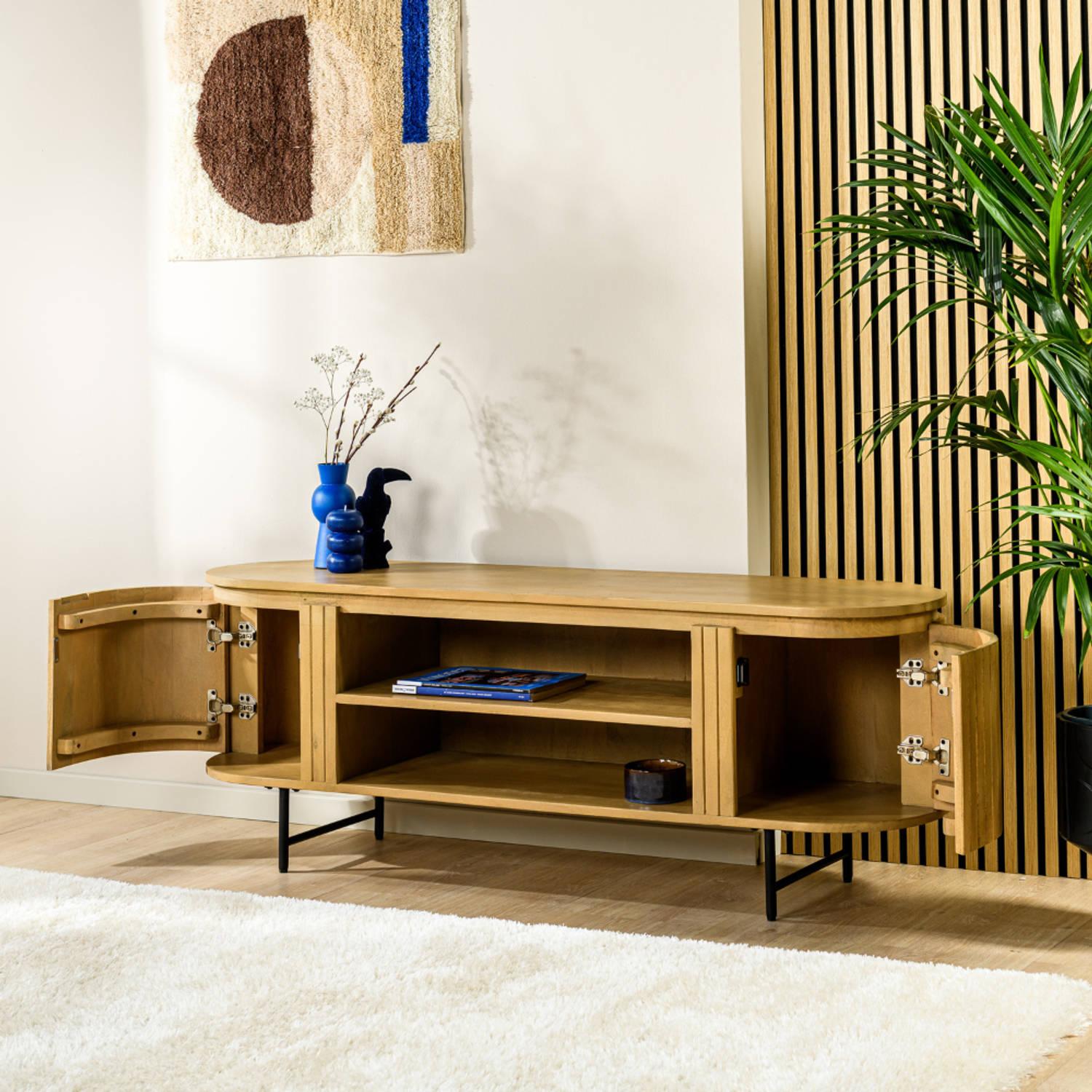 temperament verkorten Proberen TV-meubel Aisha acaciahout 155x40x54 cm | Blokker