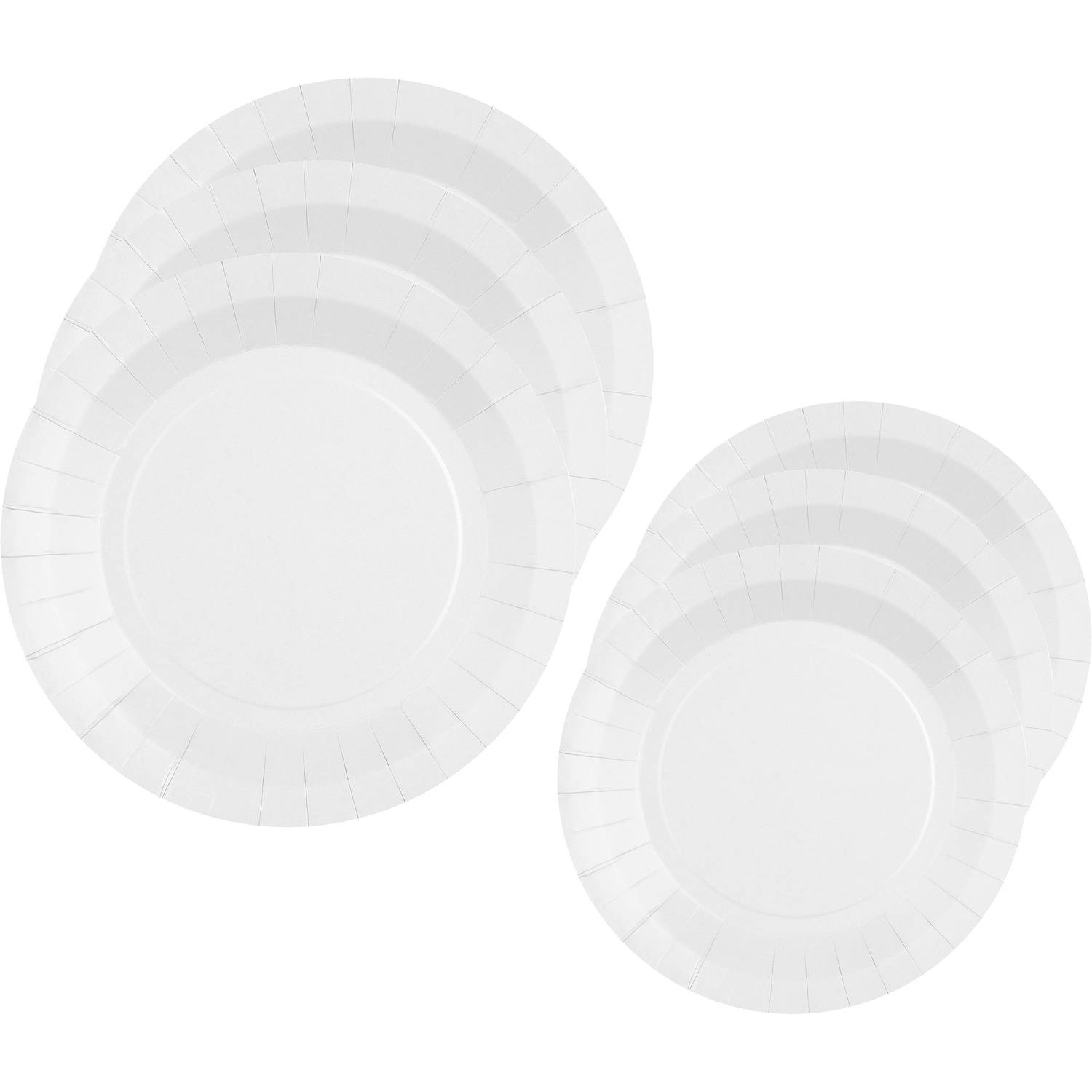 Santex Feest borden set - 40x stuks - wit - 17 cm en 22 cm - Feestbordjes