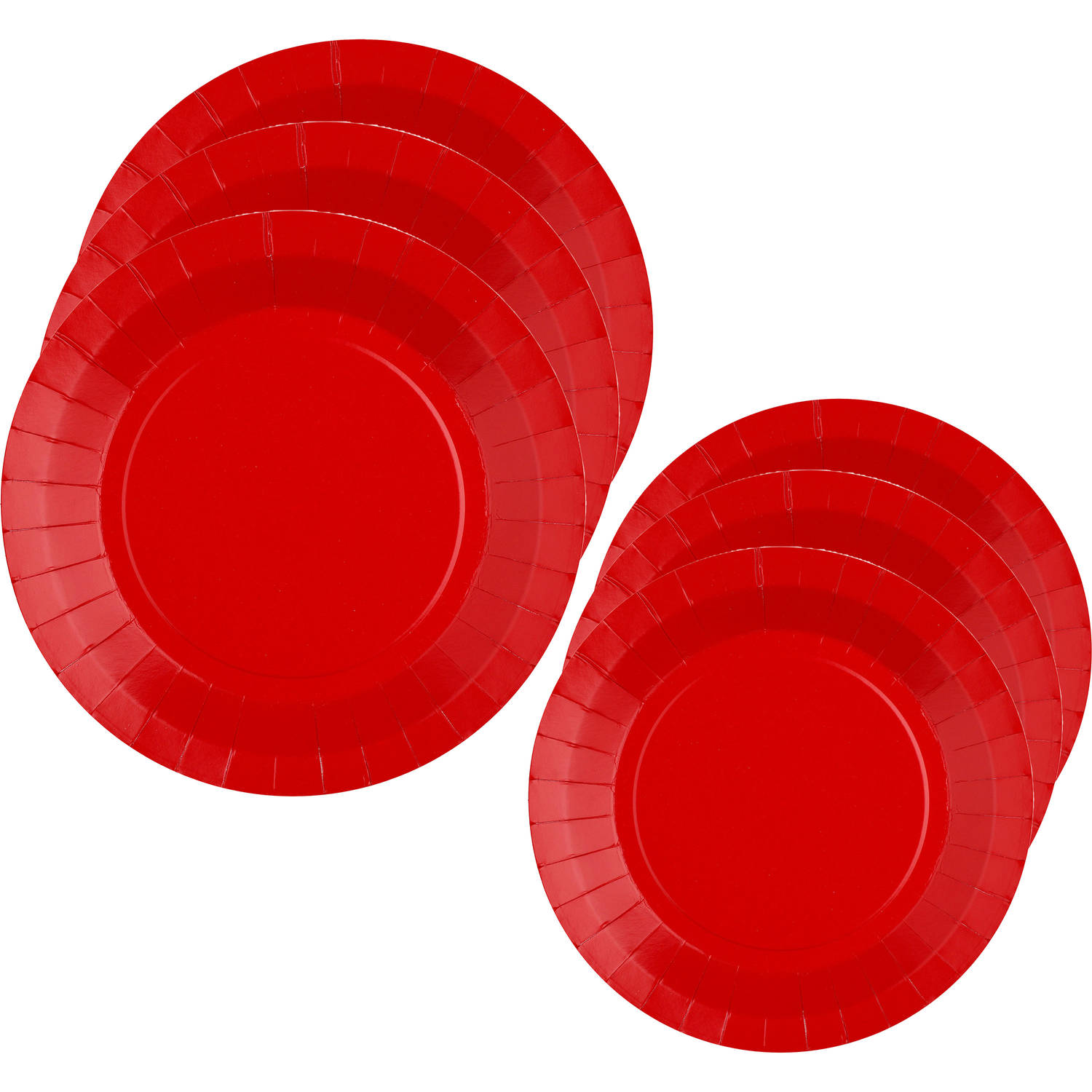 Santex Feest borden set - 40x stuks - rood - 17 cm en 22 cm - Feestbordjes
