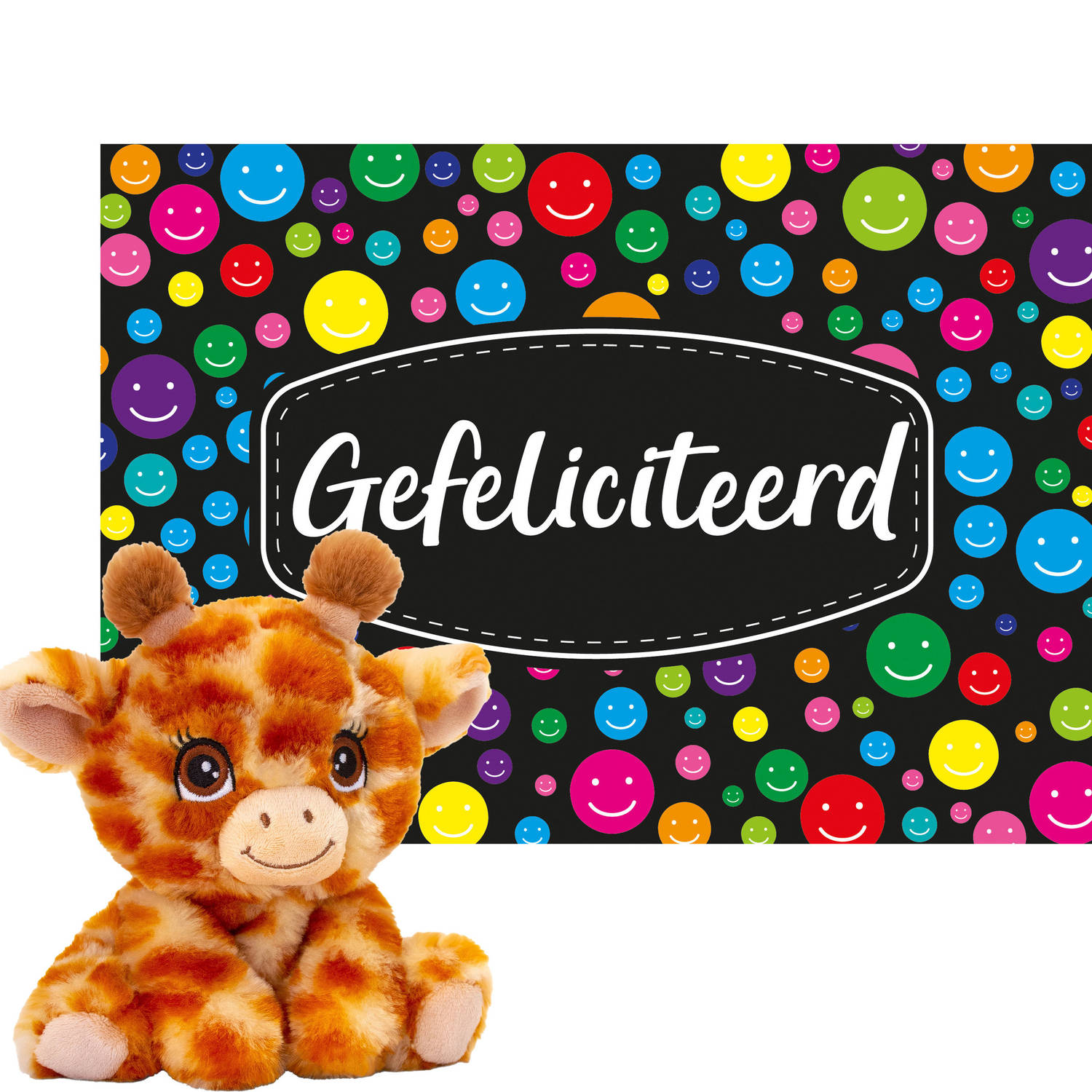 Keel Toys Cadeaukaart Gefeliciteerd Met Knuffeldier Giraffe 16 Cm Knuffeldier