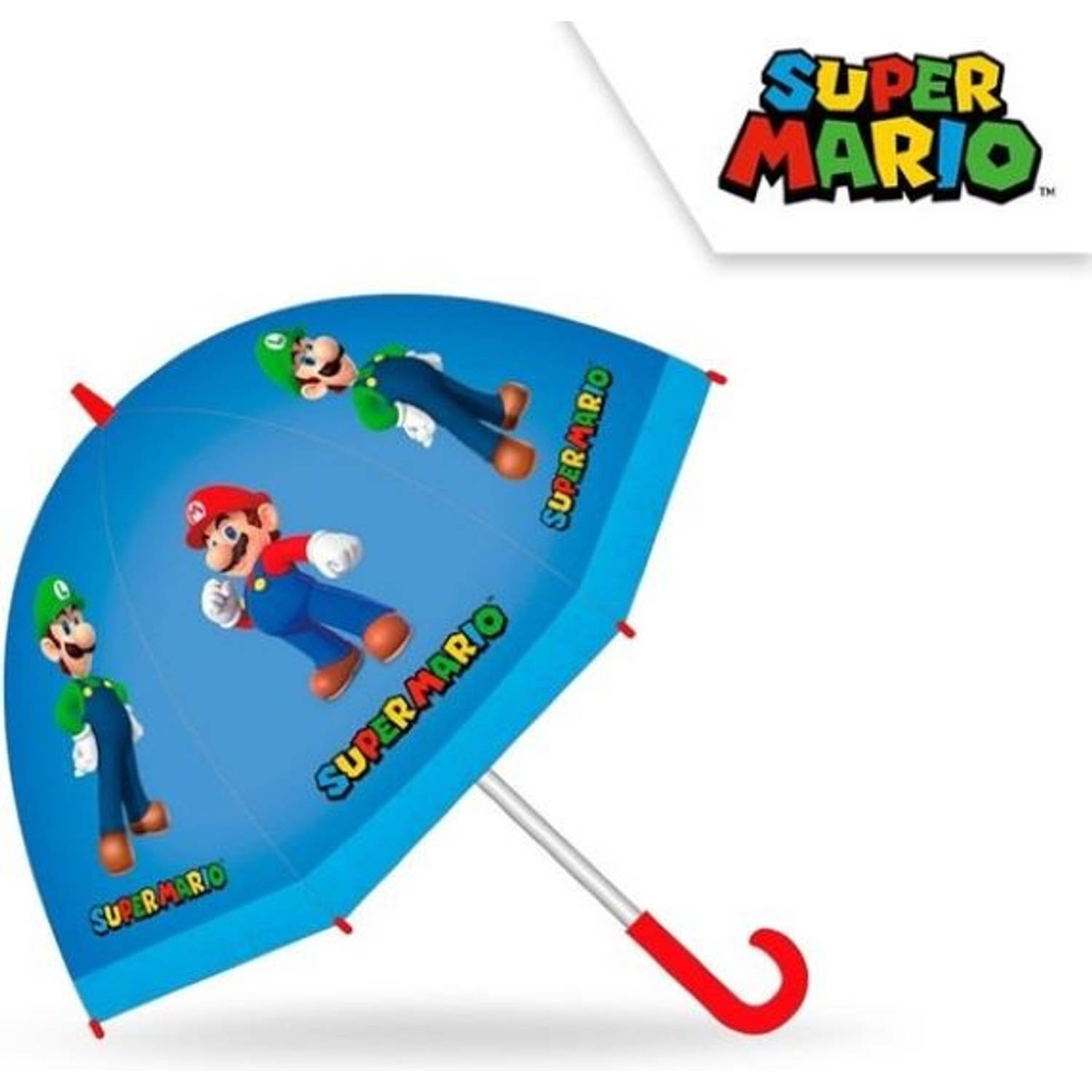 Super Mario Paraplu 46CM - Polyester