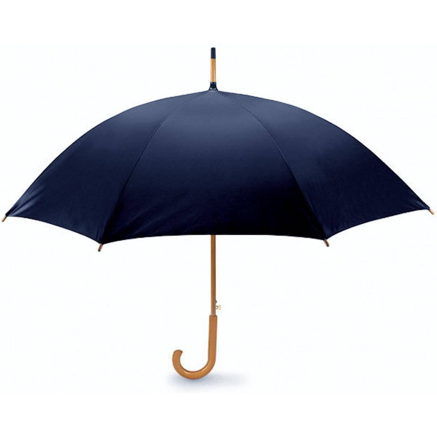 Stormparaplu - Houten handvat - Kwaliteit paraplu - Donker Blauw