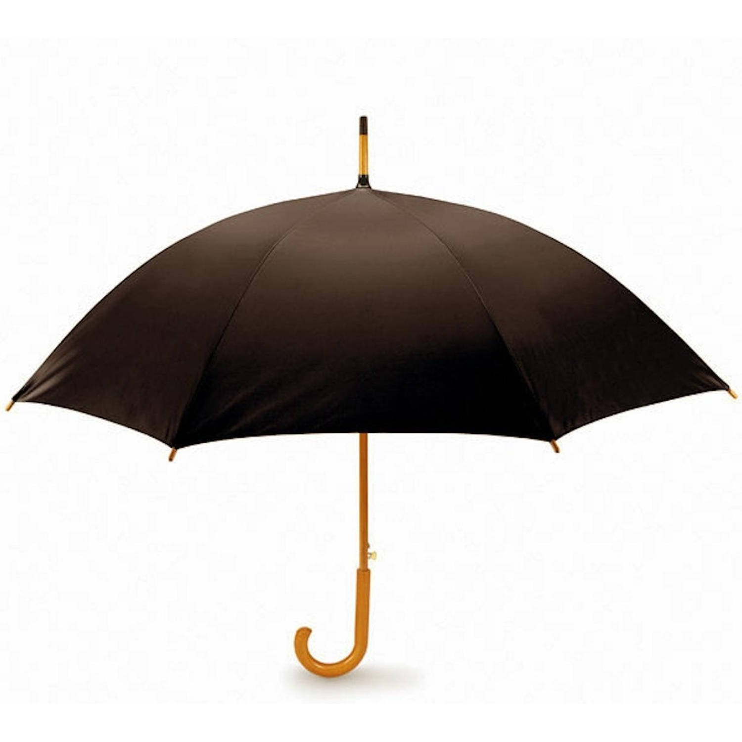 Storm - Stormparaplu - Paraplu met houten handvat - Paraplu - Houten Paraplu - Kwaliteit paraplu - Donker bruin | Blokker