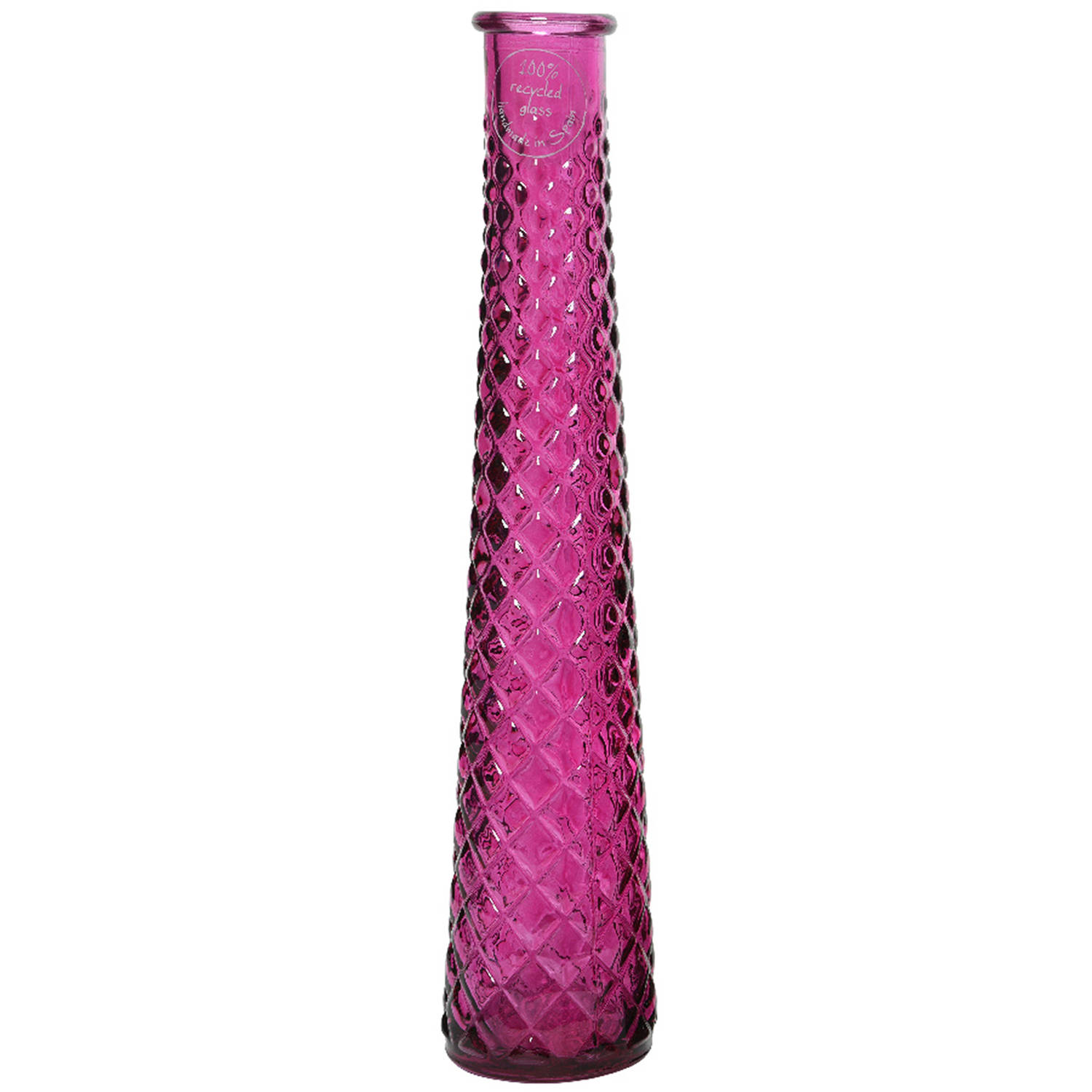 Vaas-bloemenvaas Van Gerecycled Glas D7 X H32 Cm Roze Vazen