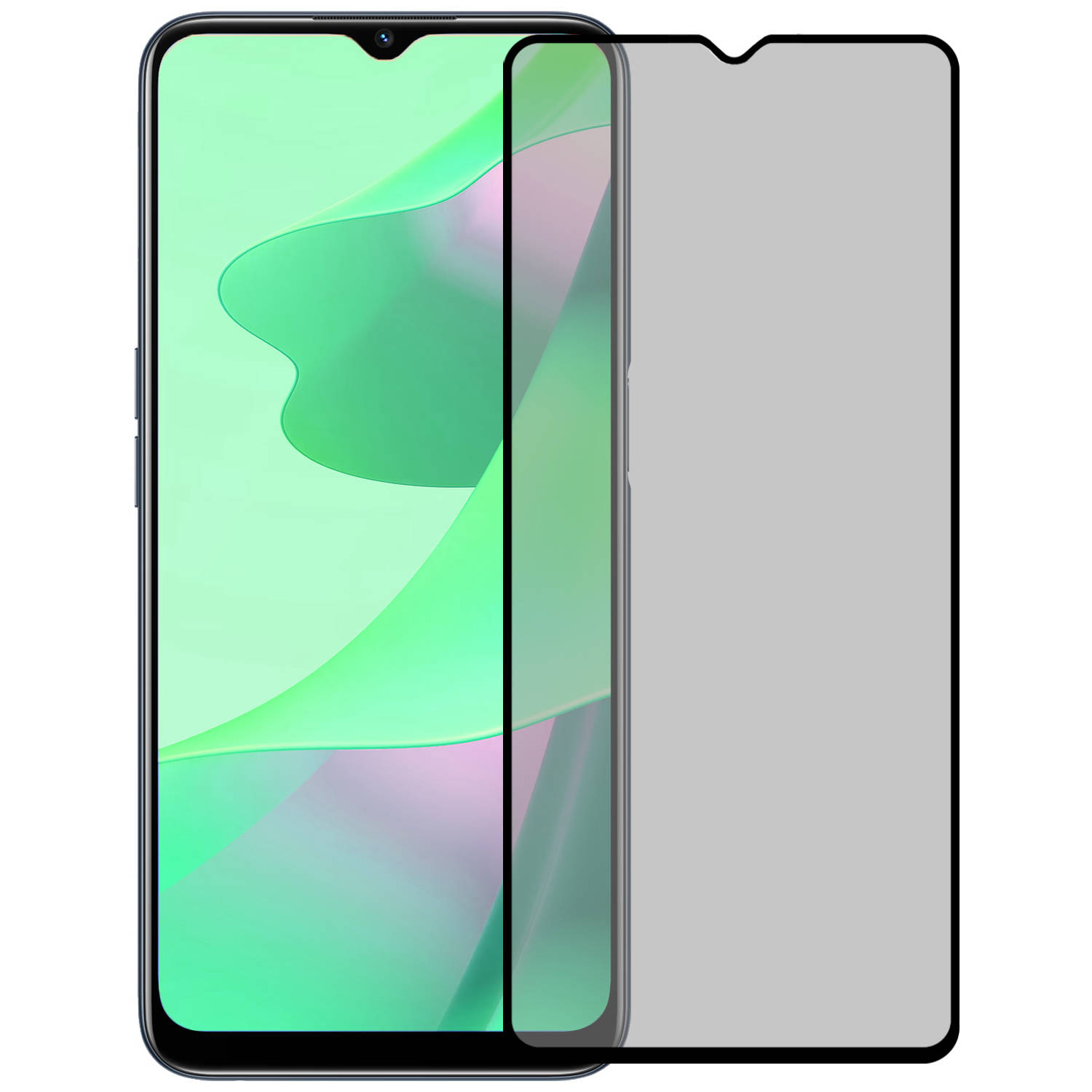 OPPO A16 Privacy Screenprotector Tempered Glass Full Cover - OPPO A16 Beschermglas Screen Protector Glas