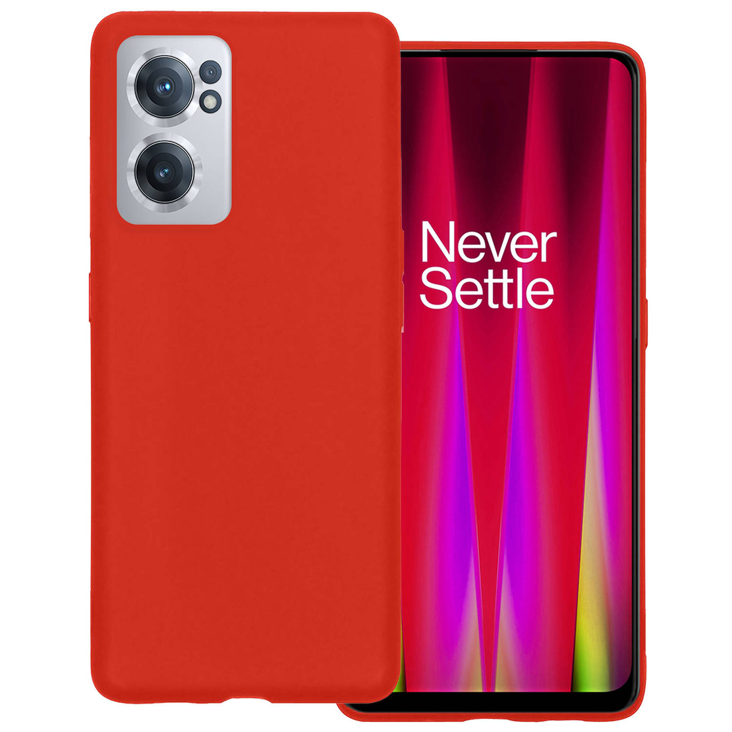 OnePlus Nord CE 2 Hoesje Siliconen Back Cover Case - OnePlus Nord CE 2 Hoes Silicone Case Hoesje - Rood