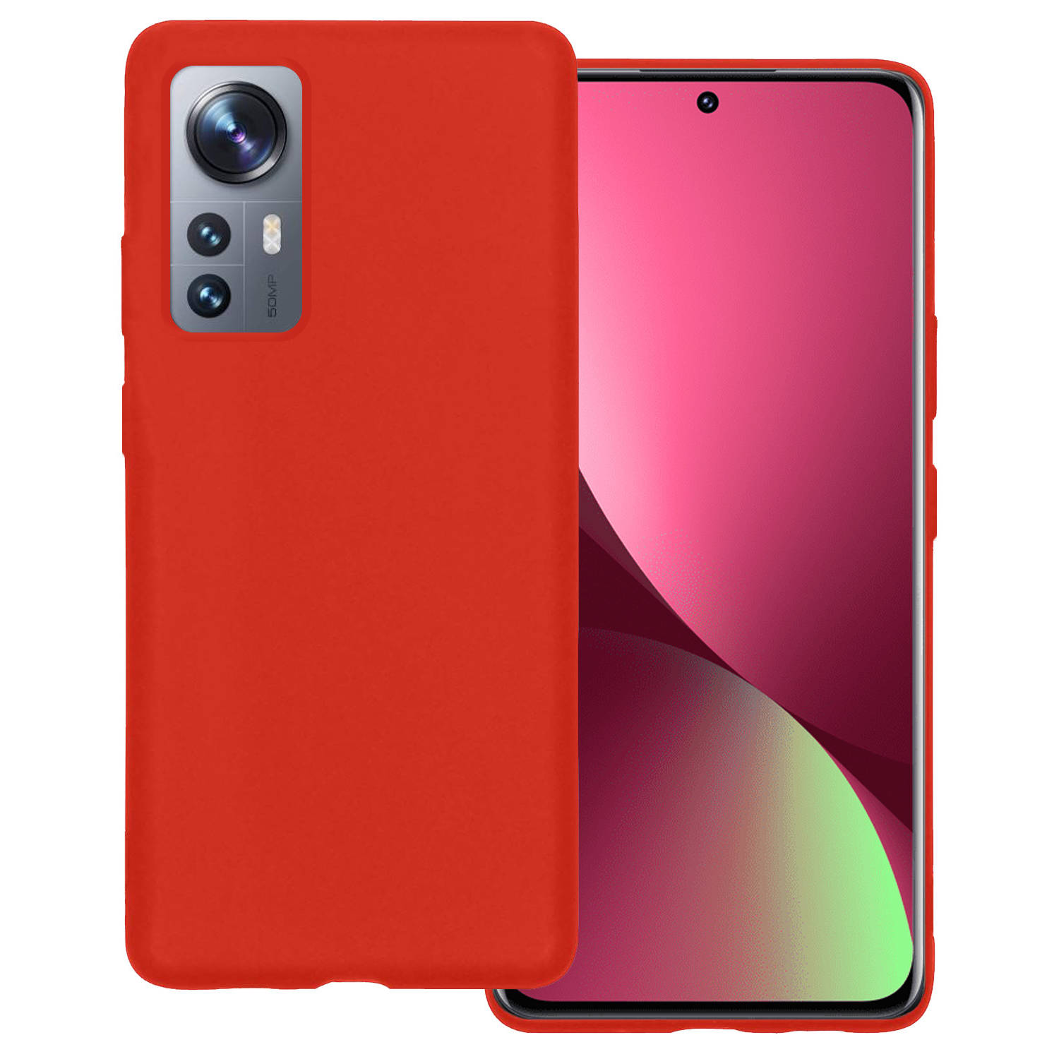 Xiaomi 12X Hoesje Rood Siliconen - Xiaomi 12X Case Back Cover Rood Silicone - Xiaomi 12X Hoesje Siliconen Hoes Rood