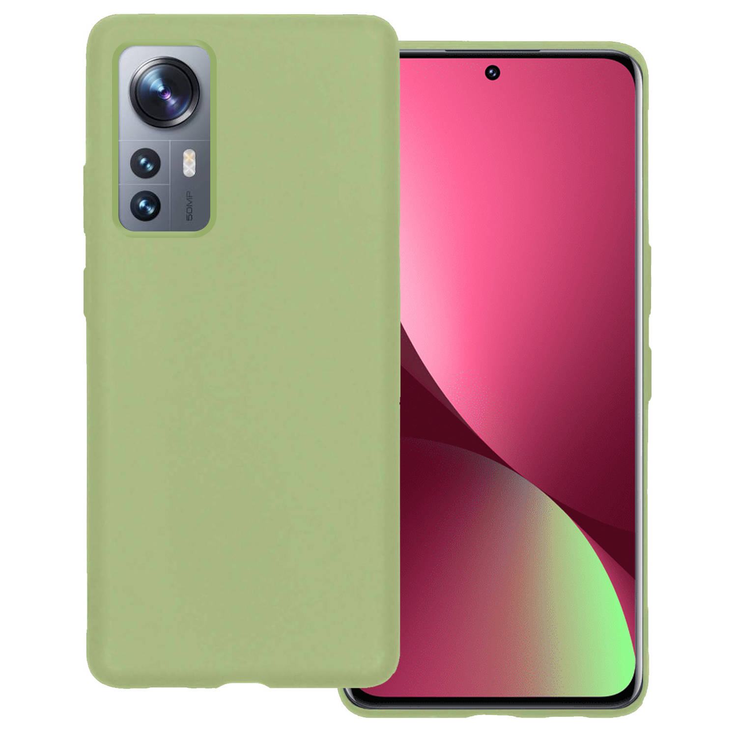 Xiaomi 12X Hoesje Groen Siliconen - Xiaomi 12X Case Back Cover Groen Silicone - Xiaomi 12X Hoesje Siliconen Hoes Groen