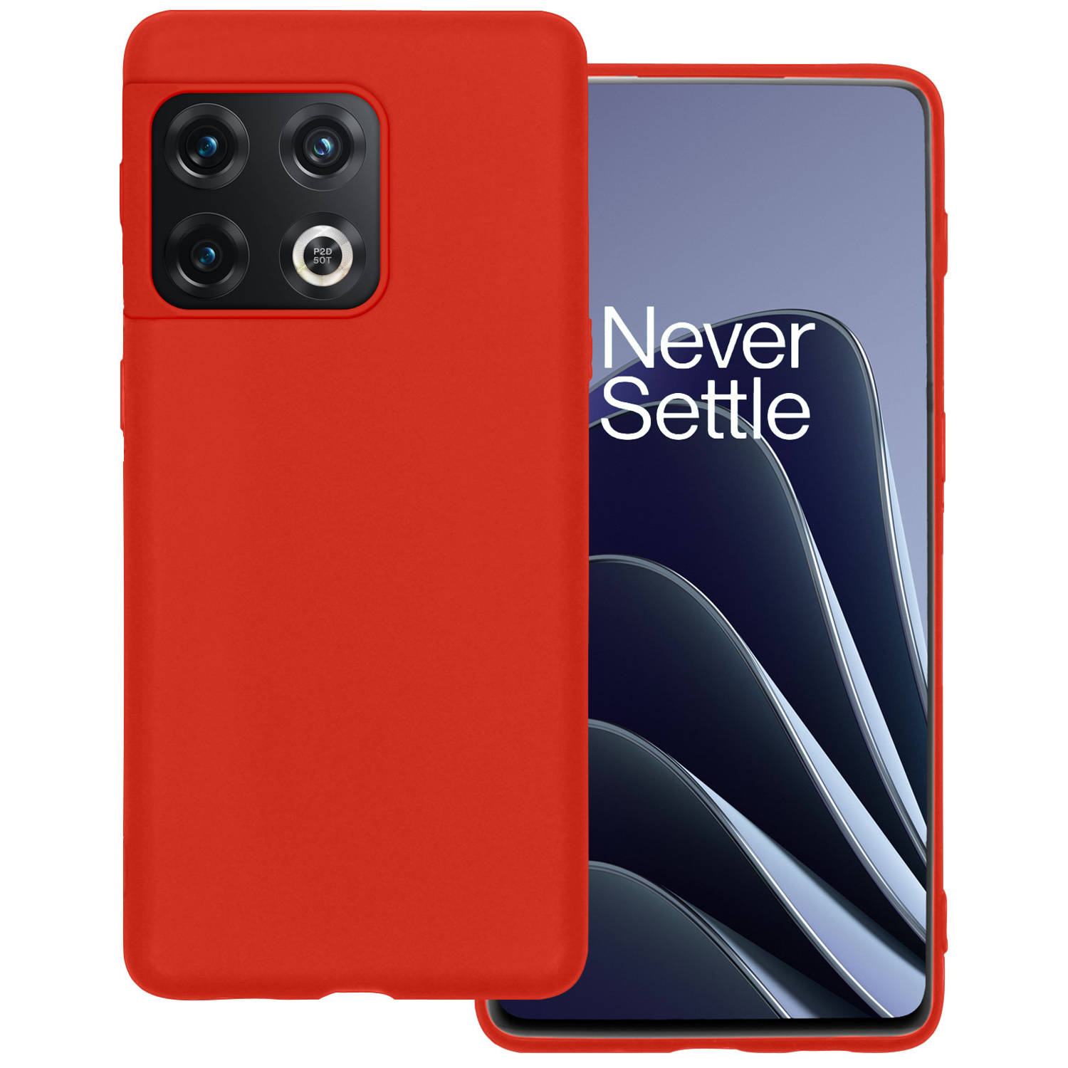 OnePlus 10 Pro Hoesje Rood Siliconen - OnePlus 10 Pro Case Back Cover Rood Silicone - OnePlus 10 Pro Hoesje Siliconen Hoes Rood