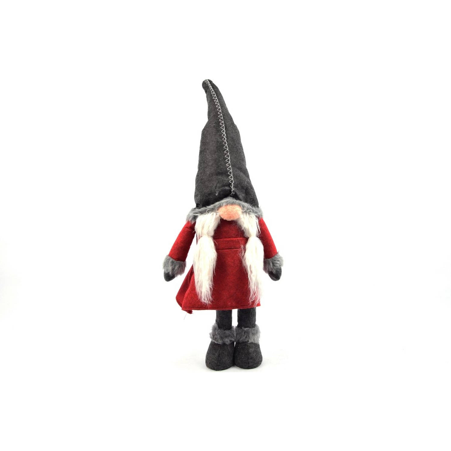 Gnome - Kerstman - Klein - Kerstpop - Grote muts - Lange - Baard - Kerstman - Buiten - Pop - Kerst - Staand - Decoratie