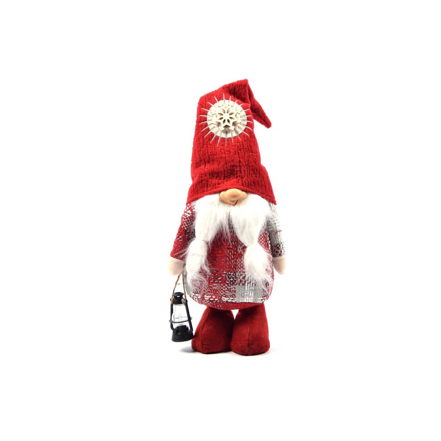 Gnome Staand 50 Cm Rood Kerstman Staande Lantaarn Kerstman Dwerg Staand Puntmuts Kerst Kabouter Gevuld Met