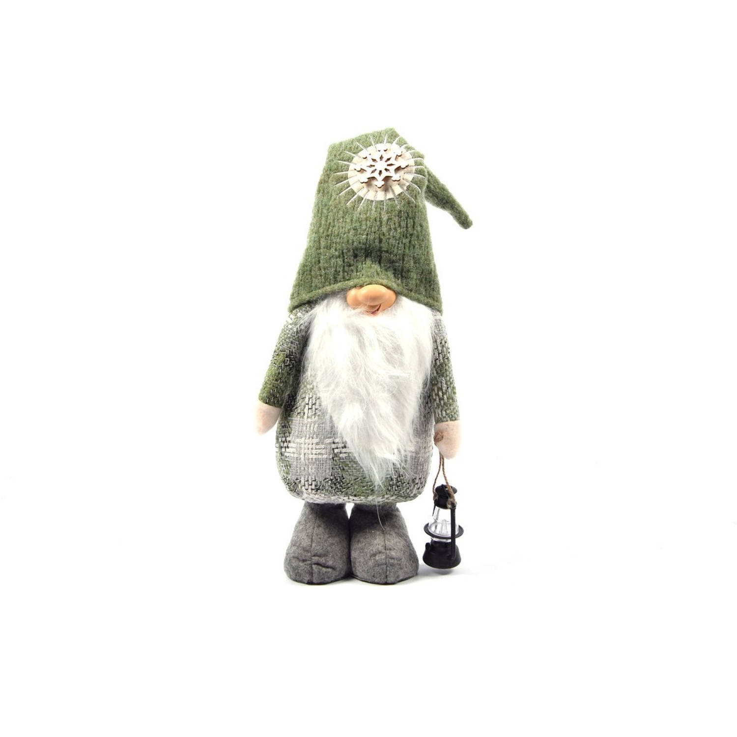 Gnome Staand 50 cm Groen kerstman staande lantaarn Kerstman Dwerg Staand Puntmuts Kerst kabouter Gevuld met