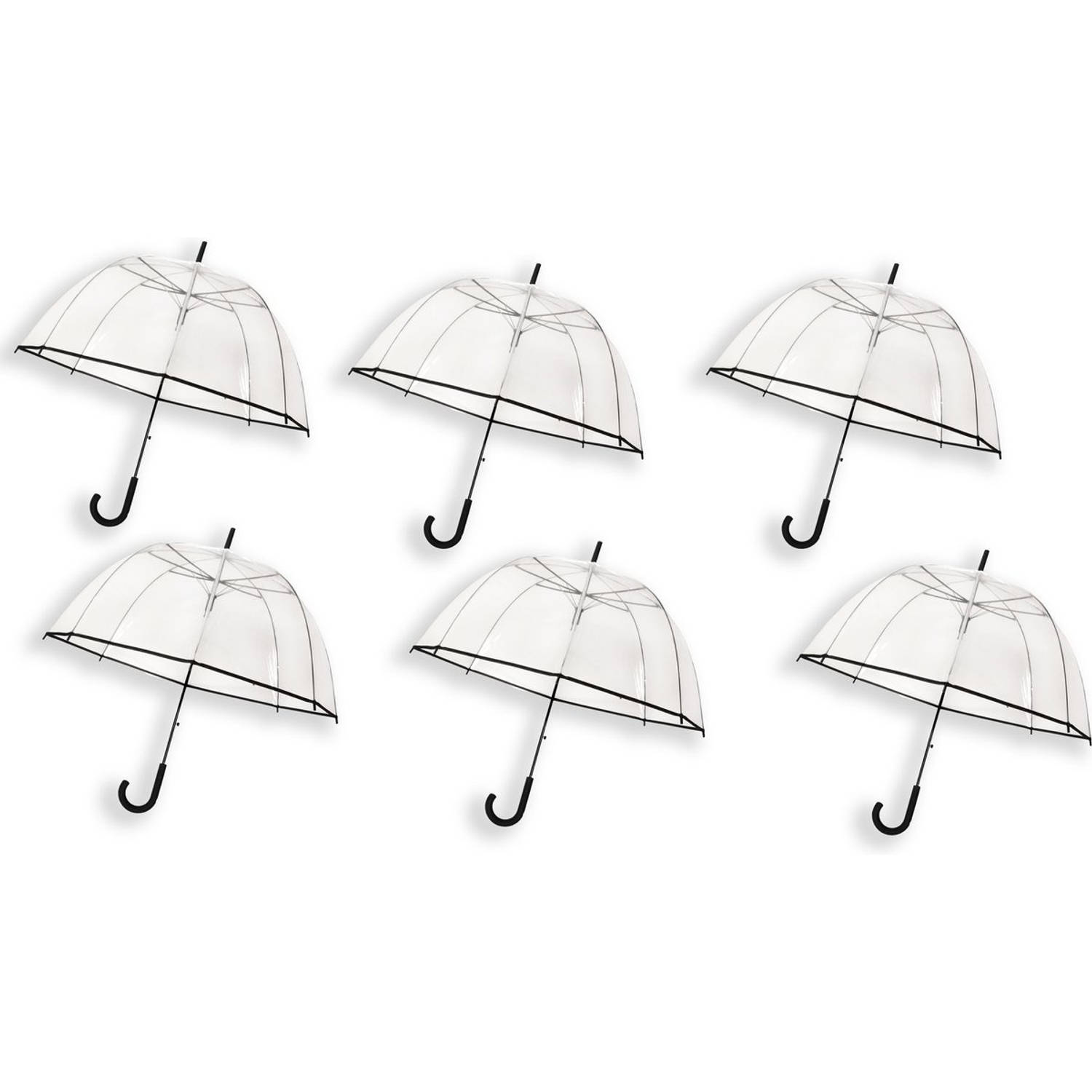 6 Stuks cm - paraplu - trouwparaplu - bruidsparaplu - stijlvol - plastic - | Blokker
