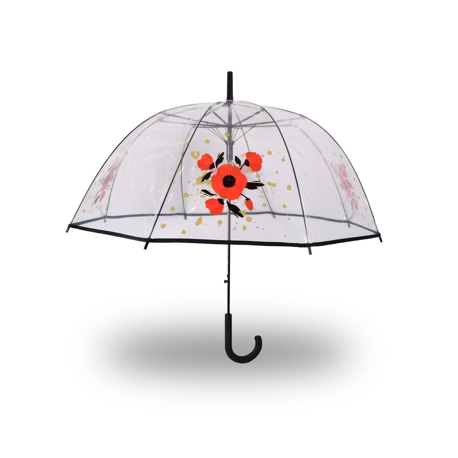 Paraplu Met Bloemen Koepelparaplu Transparant Pvc Diameter 86 Cm Transparant Automaat Ø 86 Cm Dessin