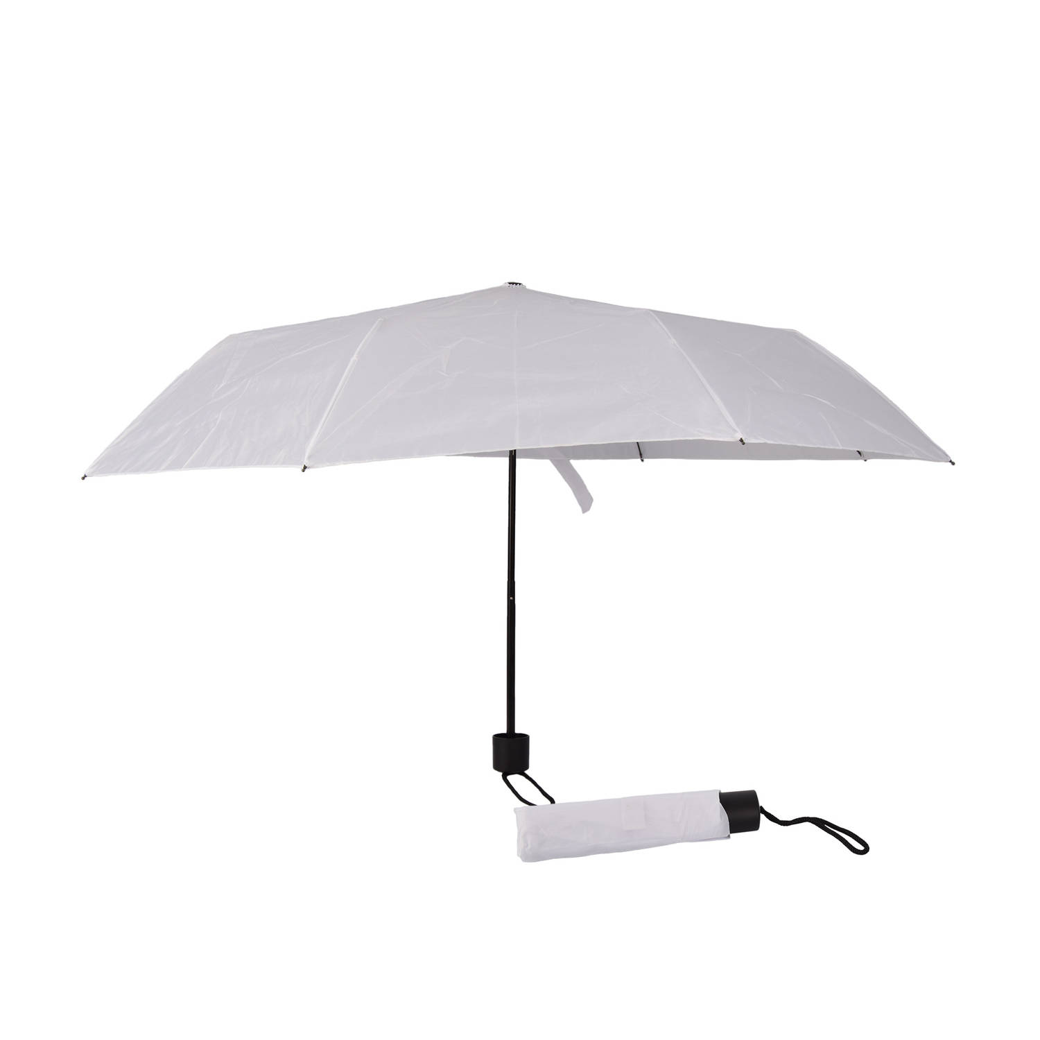 2x Opvouwbaar Paraplu Handopening Paraplu's Stevig Paraplu Met Diameter Van 100 Cm Wit