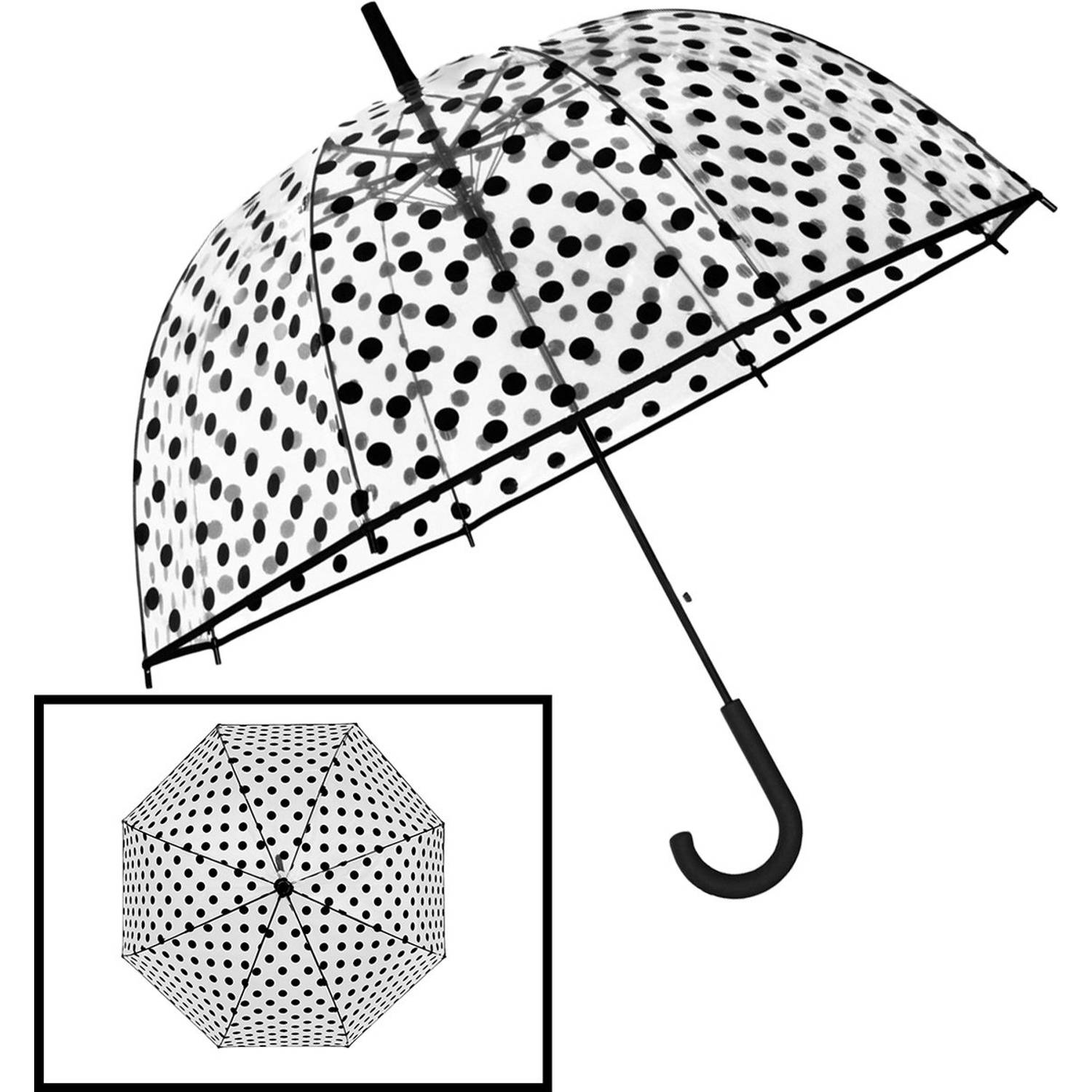 Paraplu polka dot Koepelparaplu Transparant PVC Ø 86 CM-DESSIN trouw -