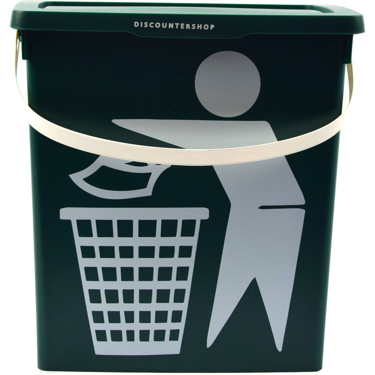 Handig klein afvalbak Afvalemmer containertje 100% BIO recyclable 30.8x25x14 cm organisch afval 11 liter Groen 1