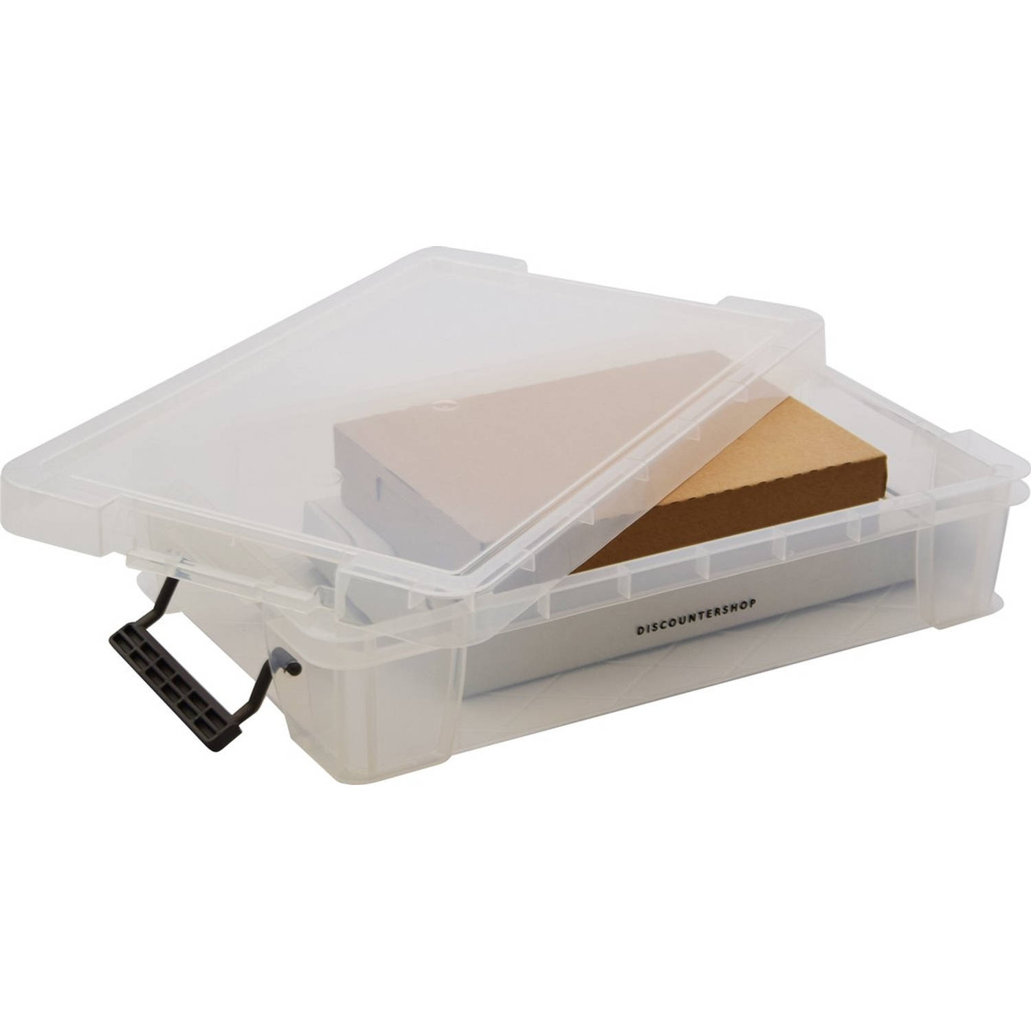 zak condensor Avondeten 1x Stevige Opbergbox met afsluitbaar deksel met 2 clips 5.5liter A4  Opberger opbergbak - box duurzaam transparant | Blokker