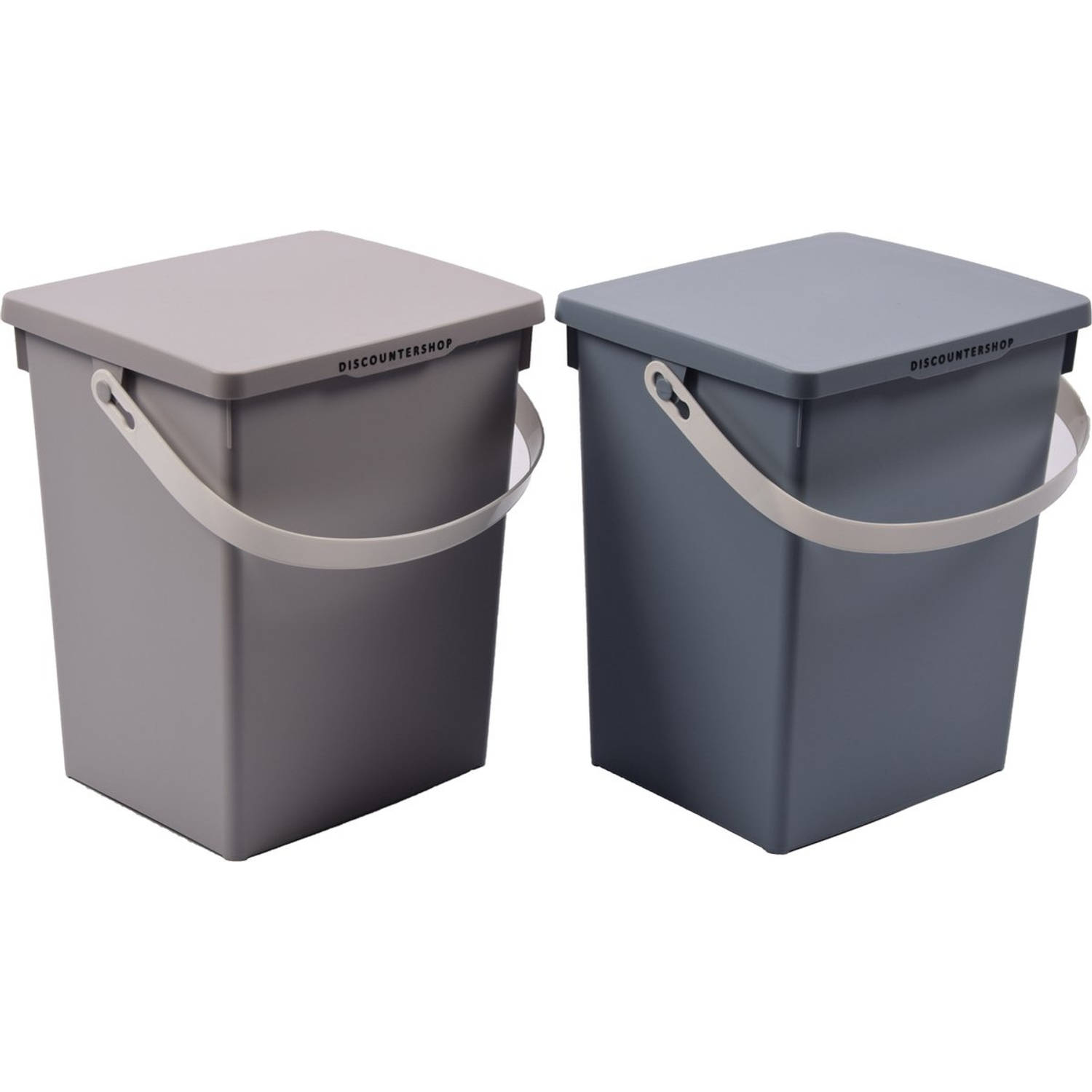Discountershop® 2x Opbergbox Afsluitbare Multibox 4.5 Liter 23x16x13.5 Cm Grijs-blauw