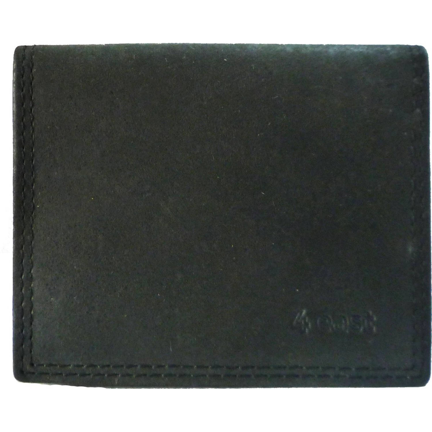 Zwarte Portemonnee - portemonnee dames - portemonnee heren - Euro Portemonnee klein - 8 pasjes - Portemonnee Zwart -