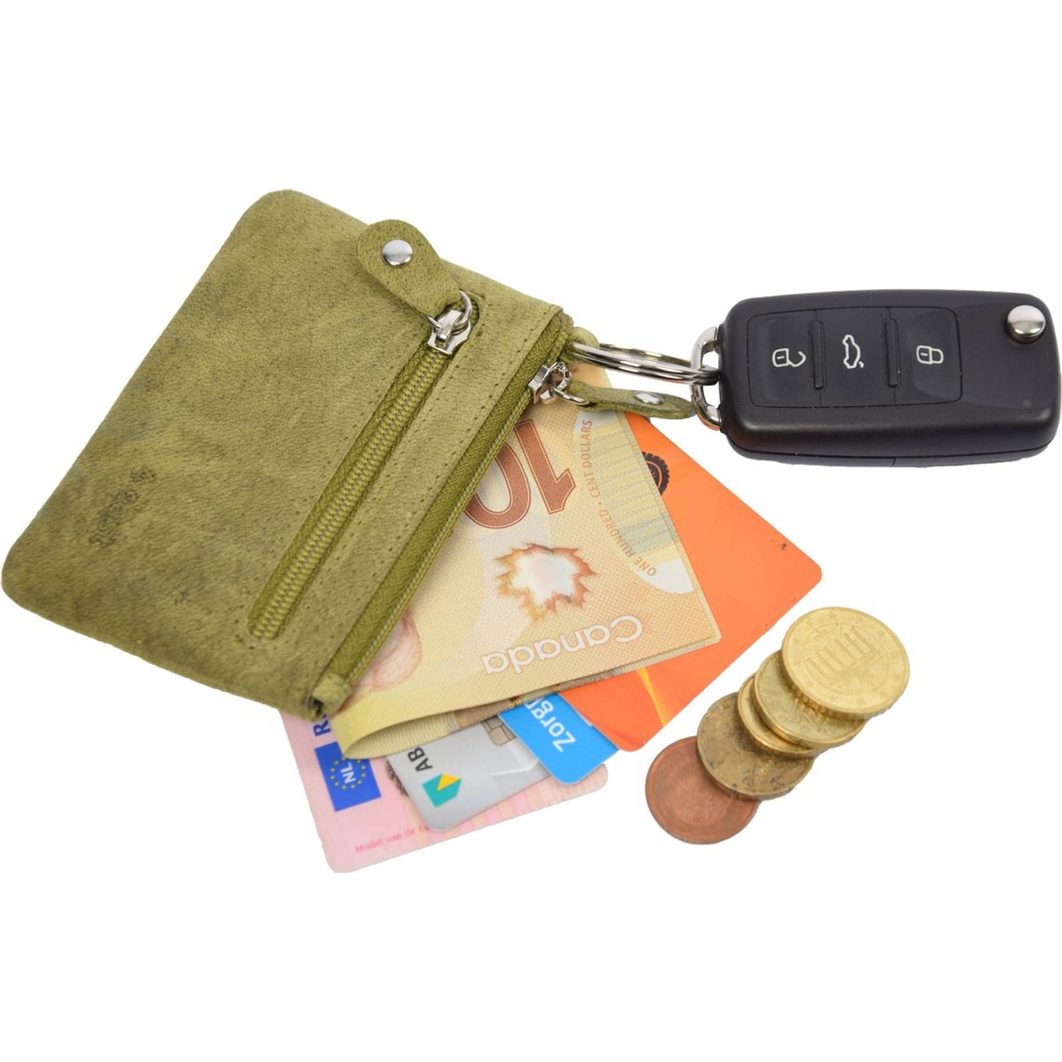 Autosleutel RFID Antidiefstal met YKK ritsen- RFID ALLEEN JE PASJES - Sleutel Etui Hoesje Sleuteletui portemonnee -