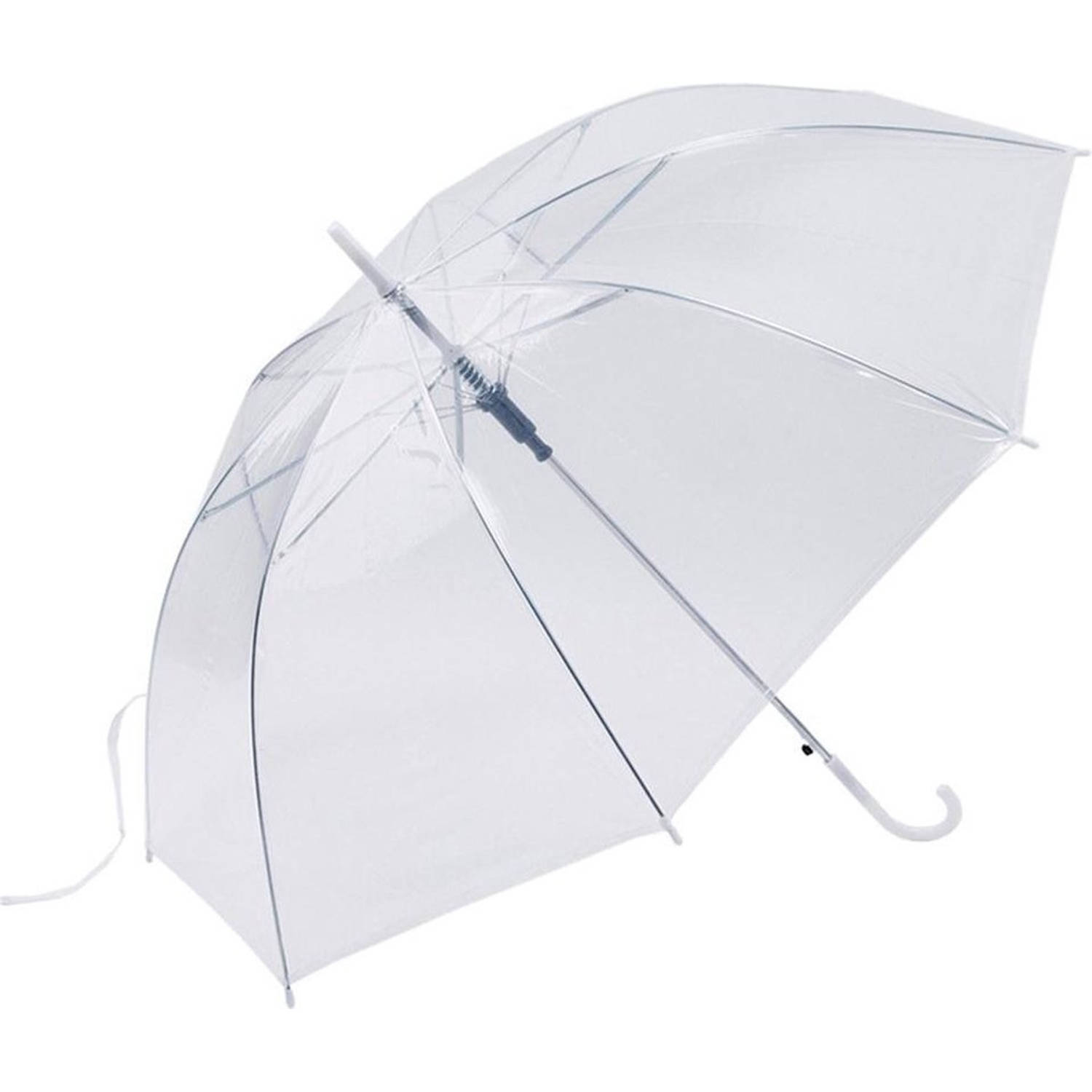 Paraplu - Automatisch Opende Paraplu Doorzichtig Wit Transparant - bruid - trouwen | Blokker