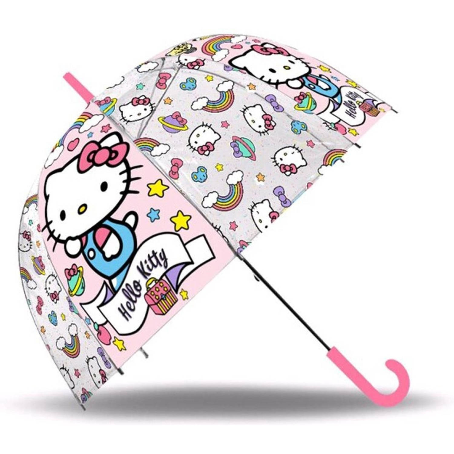 Hello Kitty Paraplu Meisjes 45 Cm Roze/transparant - Kinderparaplu - paraplu&apos;s - Paraplu kopen - Paraplu kind -